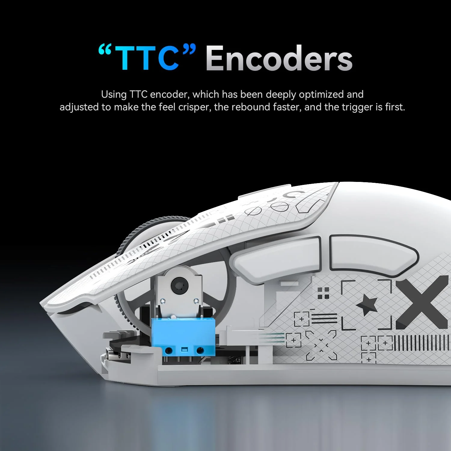 ATTACK SHARK R1 59g Superlight Maus mit Klebeband, PixArt PAW3311 Gaming-Sensor, BT/2,4G kabellose/kabelgebundene Gaming-Maus, 6 einstellbare DPI bis zu 18000, 65 Stunden Akku (weiß) - Image 3