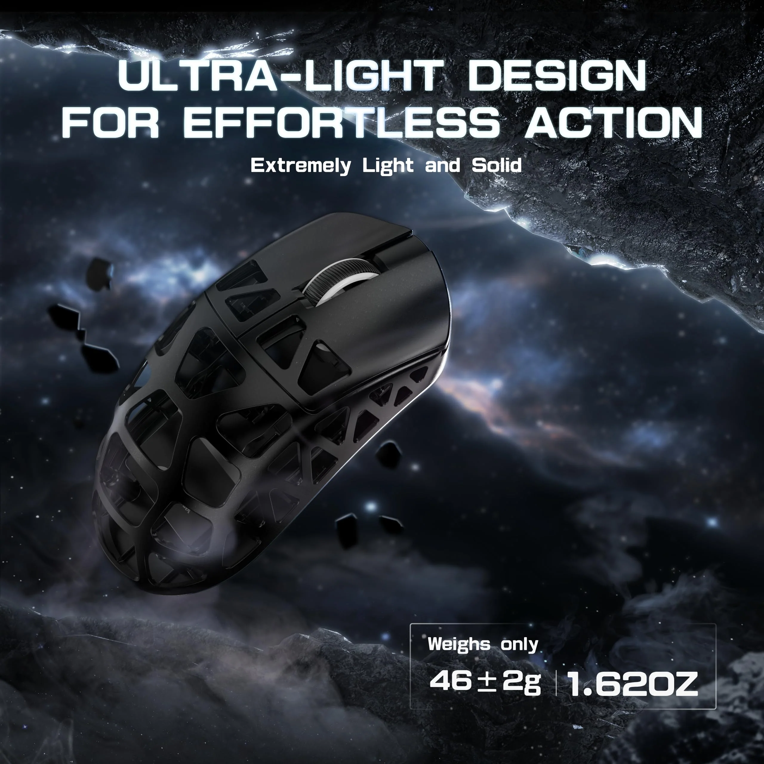 ATTACK SHARK R3PRO 46g SUPERLIGHT Magnesiumlegierung Maus, 8000Hz Kabellose Abfragerate, 26000 DPI, 2,4G/BT/Kabelgebundene Gaming-Mouse, PixArt PAW3395-Sensor G502, mit Spiralkabel, PC/Mac, Schwarz - Image 10