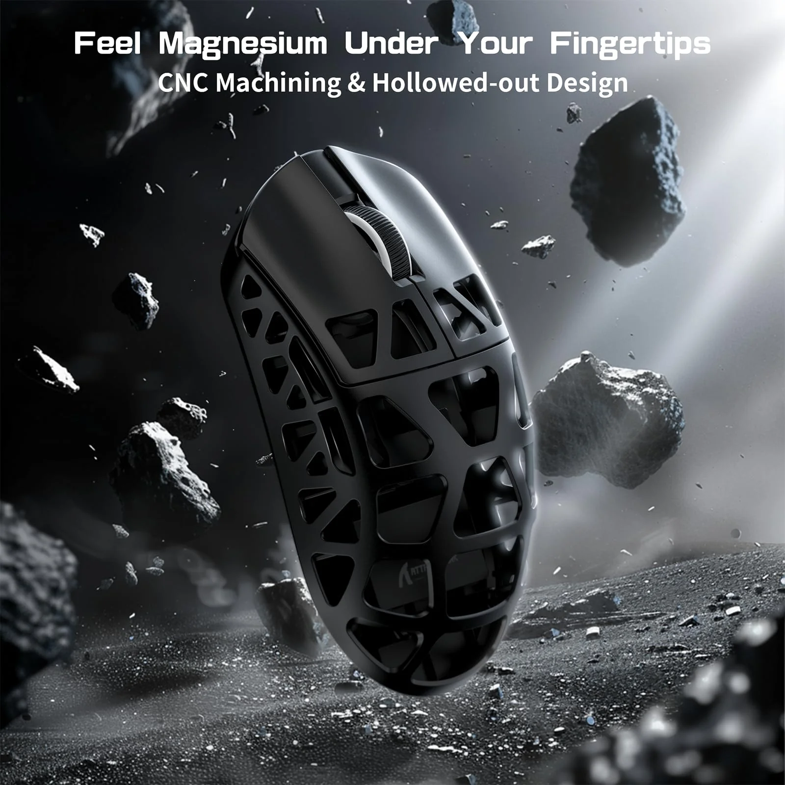 ATTACK SHARK R3PRO 46g SUPERLIGHT Magnesiumlegierung Maus, 8000Hz Kabellose Abfragerate, 26000 DPI, 2,4G/BT/Kabelgebundene Gaming-Mouse, PixArt PAW3395-Sensor G502, mit Spiralkabel, PC/Mac, Schwarz - Image 8