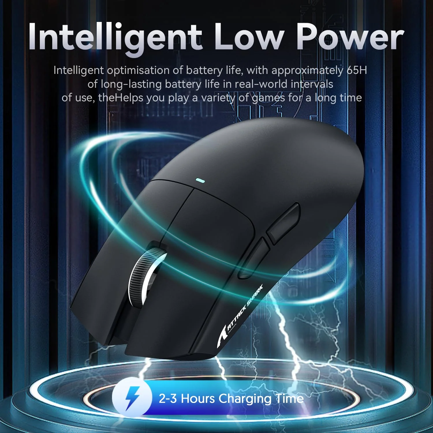 ATTACK SHARK X11 Gaming Mouse mit Magnetic Charging Dock, PixArt PAW3311 Gaming Sensor, BT/2.4G Wireless/Wired Gaming Mouse, 22000 DPI, Office Mice Gamer Mice Mice for Win11/Xbox/PS/Mac (Schwarz) - Image 5