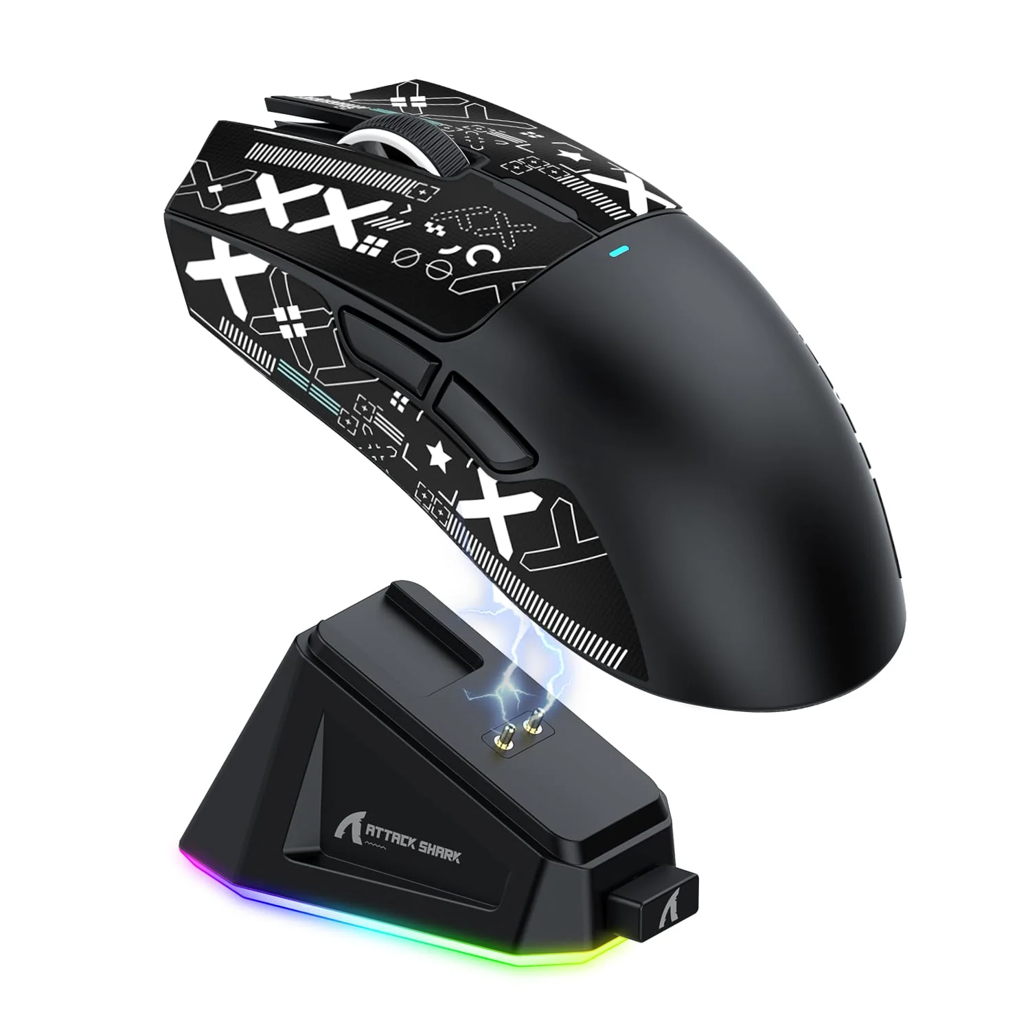 ATTACK SHARK X11 Gaming Mouse mit Magnetic Charging Dock, PixArt PAW3311 Gaming Sensor, BT/2.4G Wireless/Wired Gaming Mouse mit Mouse Grip Tape, 22000 DPI, Gamer Mice for Win11/Xbox/PS/Mac (Schwarz) - Image 6