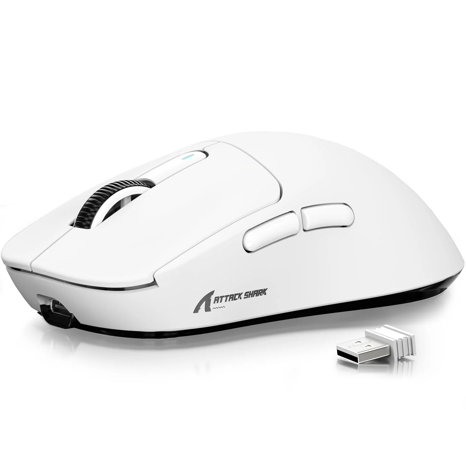 ATTACK SHARK X3 49g Ultralight Mouse, PixArt PAW3395 Gaming Sensor, BT/2.4G Wireless/Wired Gaming Mouse, 26000 DPI, 200 Hours Battery, Office Mice for Win11/Xbox/PS/Mac (White) - Image 2