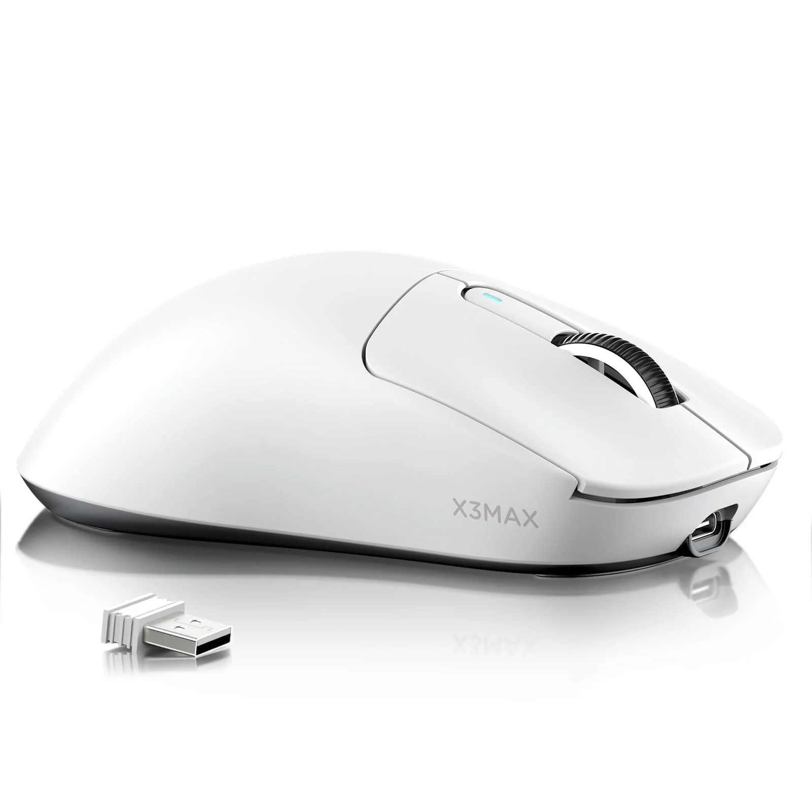 ATTACK SHARK X3MAX 49g Superlight Mouse, PixArt PAW3950 Gaming Sensor, BT/2.4G Wireless/Wired Gaming Mouse, 6 Adjustable DPI up to 42000, 200 Hrs Battery, Office Mice for Win11/Xbox/PS/Mac (White) - Image 8
