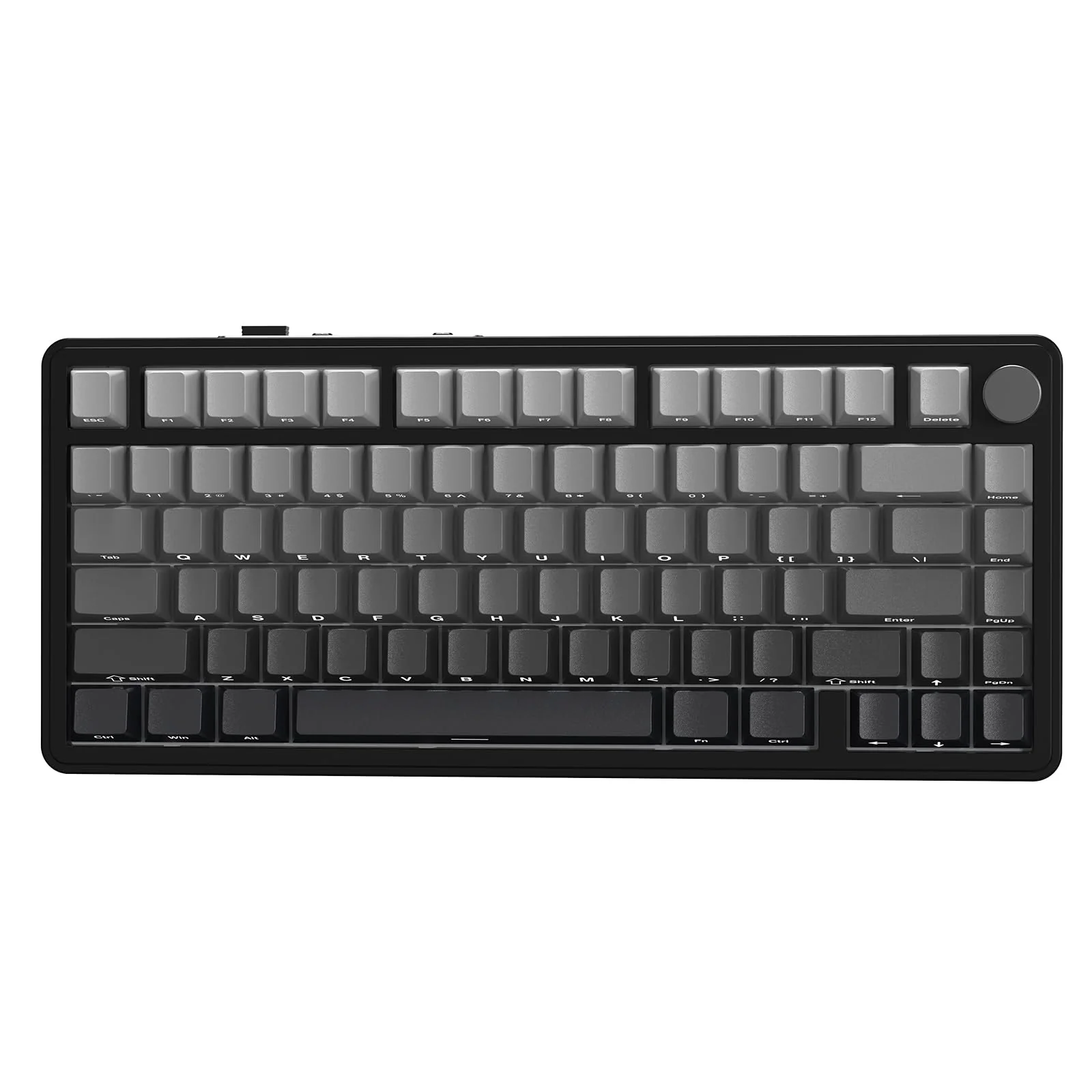 ATTACK SHARK X85 Gasket Mechanische Tastatur mit Drehregler, 75% kabellose Gaming-Tastatur mit fünfschichtiger Polsterung, BT5.0/2.4G/USB-C,RGB, Hot-Swap-fähig, PBT-Tastenkappen (schwarzer)
