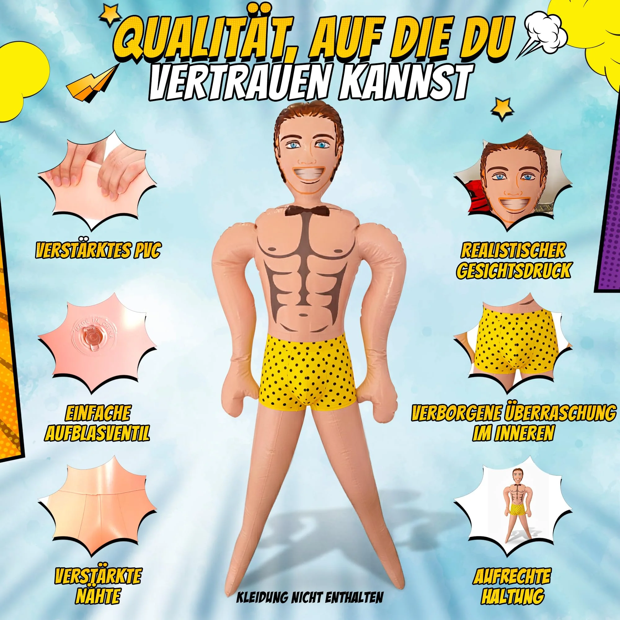 Aufblasbare Gummipuppe für Frauen – JGA Junggesellinnenabschied Frauen – Scherzartikel – Lebensgröße 150 cm - Rocky Romance - Image 5