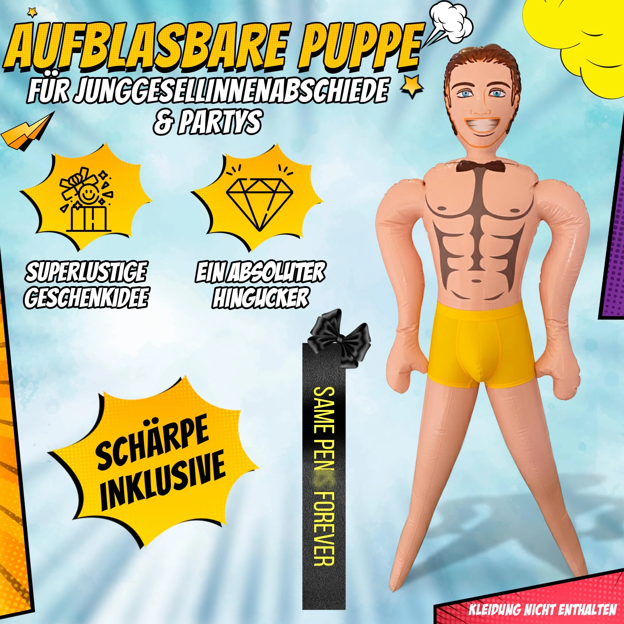 Aufblasbare Gummipuppe für Frauen – JGA Junggesellinnenabschied Frauen – Scherzartikel – Lebensgröße 150 cm - Rocky Romance - Image 7