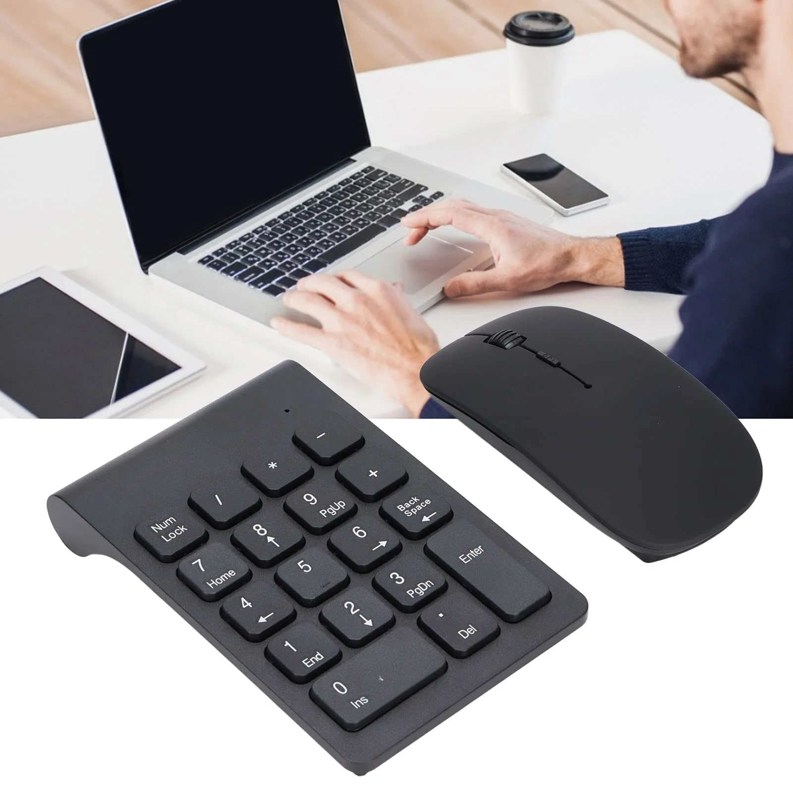 Ausla 2,4 GHz Wireless Number Pad Mouse Combo 1200 DPI Portable Home Office Use Leicht, Tragbar, mit Eigenem Empfänger - Image 9