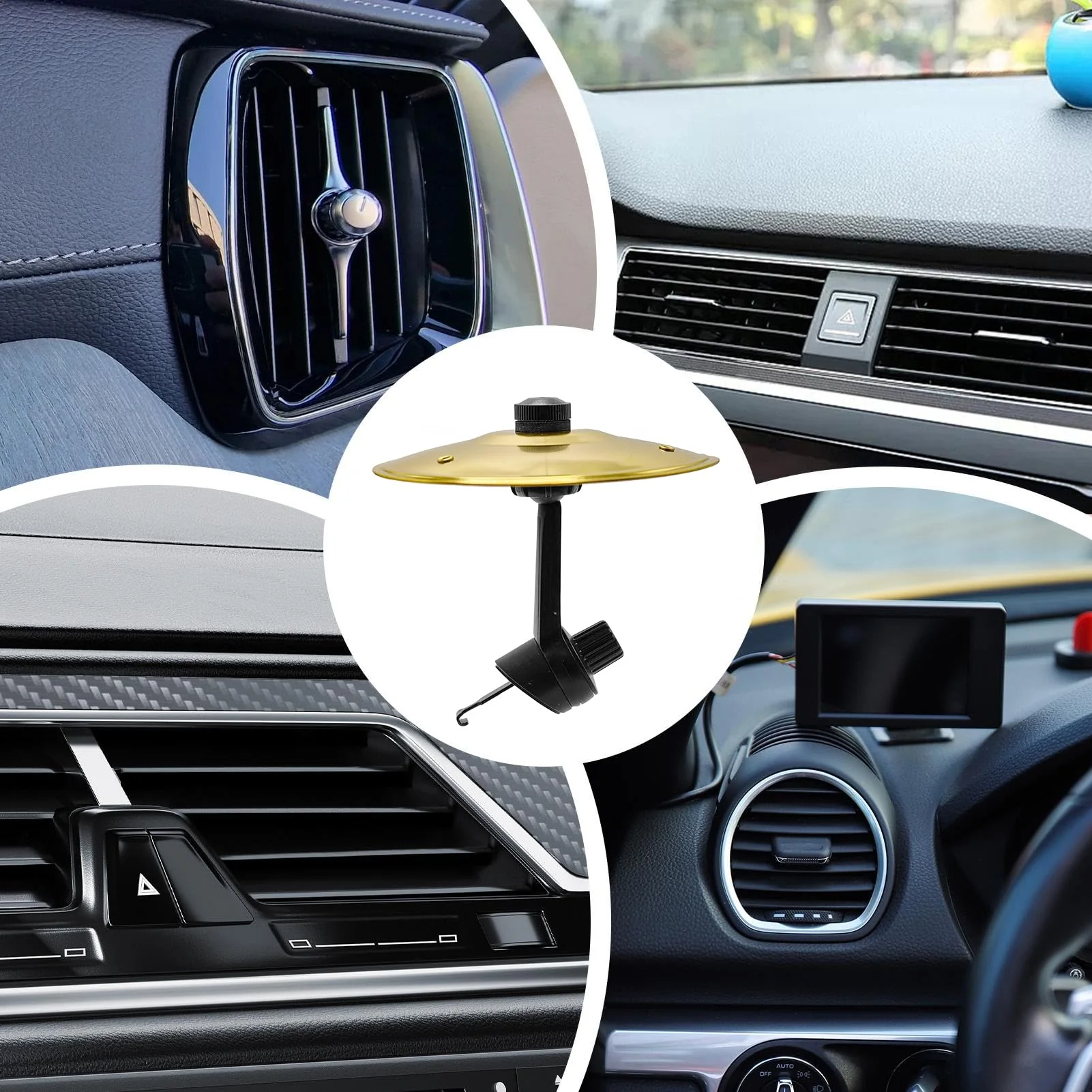 Auto Crash Becken Air Vent | Finger Becken Auto Vent Clips | Metall Autounfall Schlagzeug Musikinstrumente Ornamente | Handtrommel Schlaginstrumente Deko für Autos Luftschleifer Zubehör - Image 5