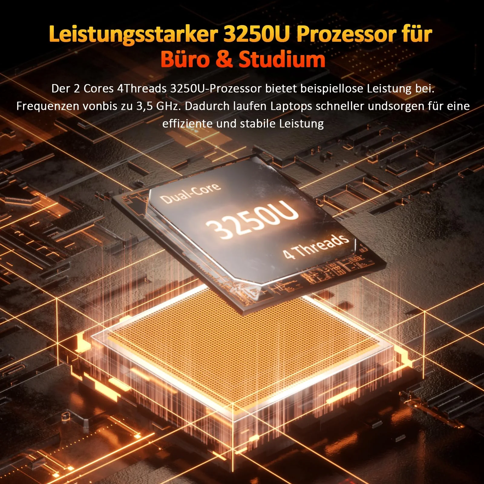 Auusda Laptop 16 Zoll,Dual-Core 3250U Prozessor(Bis zu 3.5GHz),8 GB DDR4 RAM 256GB SSD, 16 Zoll Full HD Display with Kameraverschluss,USBx3,HDMI,Micro SD Card Slot,USB Typ C,Student/Business Notebook - Image 6