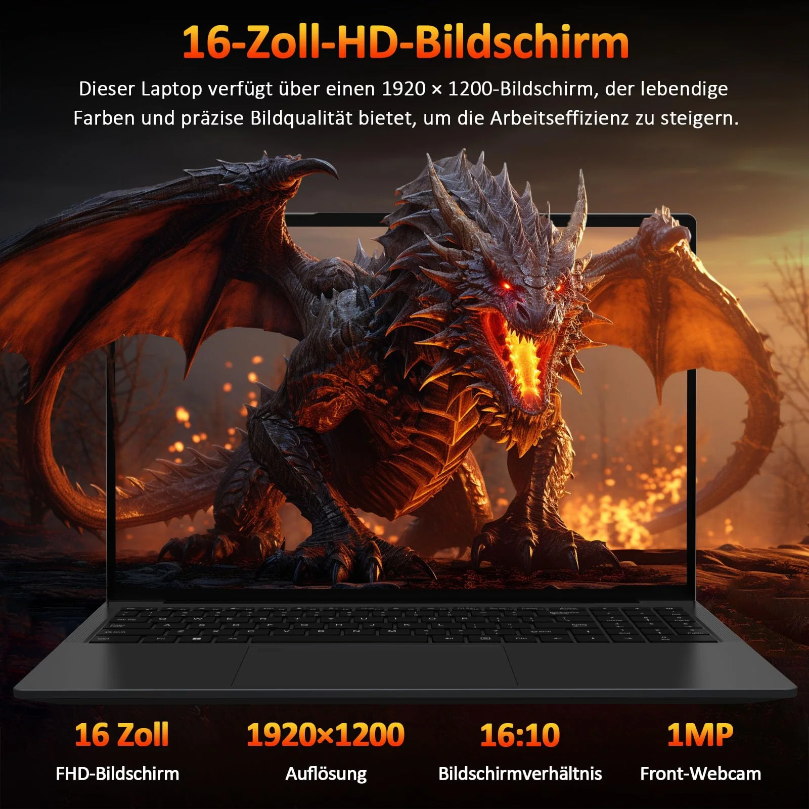 Auusda Laptop 16 Zoll,Dual-Core 3250U Prozessor(Bis zu 3.5GHz),8 GB DDR4 RAM 256GB SSD, 16 Zoll Full HD Display with Kameraverschluss,USBx3,HDMI,Micro SD Card Slot,USB Typ C,Student/Business Notebook - Image 7