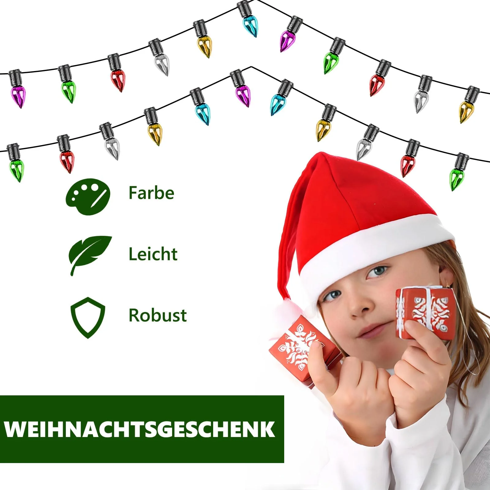 AUXHCYL Wichtel Lichterkette Miniatur, Wichtel Zubehör Lichterkette, Puppenhaus Zubehör Weihnachten, Lichterketten Wichtelhaus, Bunte Mini Wichteltür Lichterketten für Weihnachtsdeko Puppenhaus Möbel - Image 2