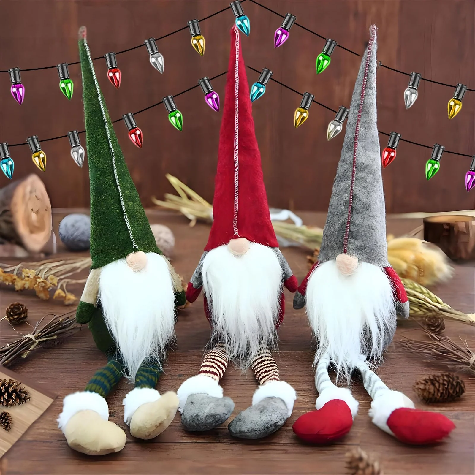 AUXHCYL Wichtel Lichterkette Miniatur, Wichtel Zubehör Lichterkette, Puppenhaus Zubehör Weihnachten, Lichterketten Wichtelhaus, Bunte Mini Wichteltür Lichterketten für Weihnachtsdeko Puppenhaus Möbel - Image 3