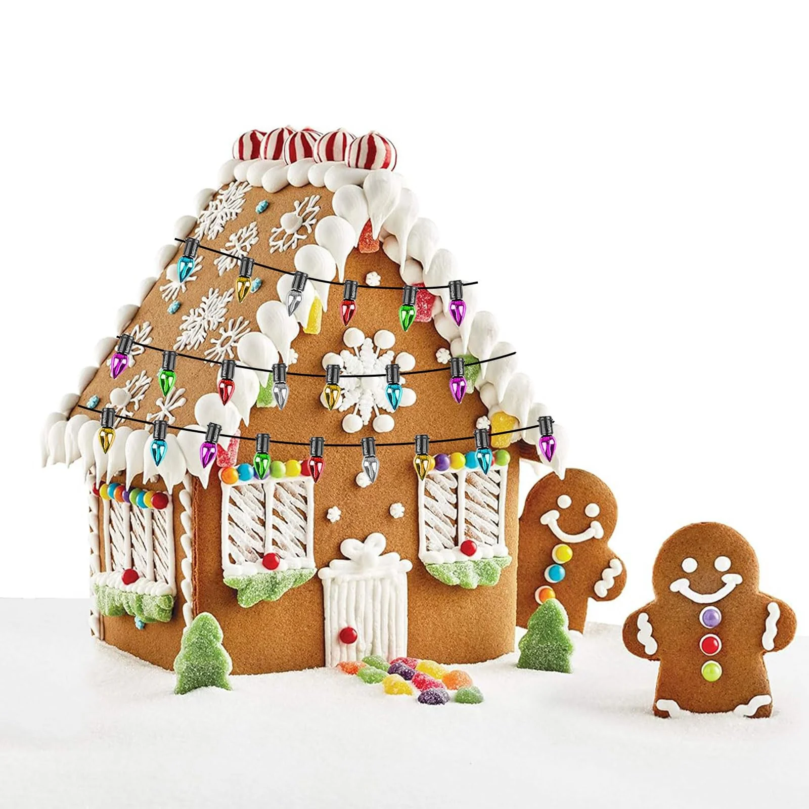 AUXHCYL Wichtel Lichterkette Miniatur, Wichtel Zubehör Lichterkette, Puppenhaus Zubehör Weihnachten, Lichterketten Wichtelhaus, Bunte Mini Wichteltür Lichterketten für Weihnachtsdeko Puppenhaus Möbel - Image 4