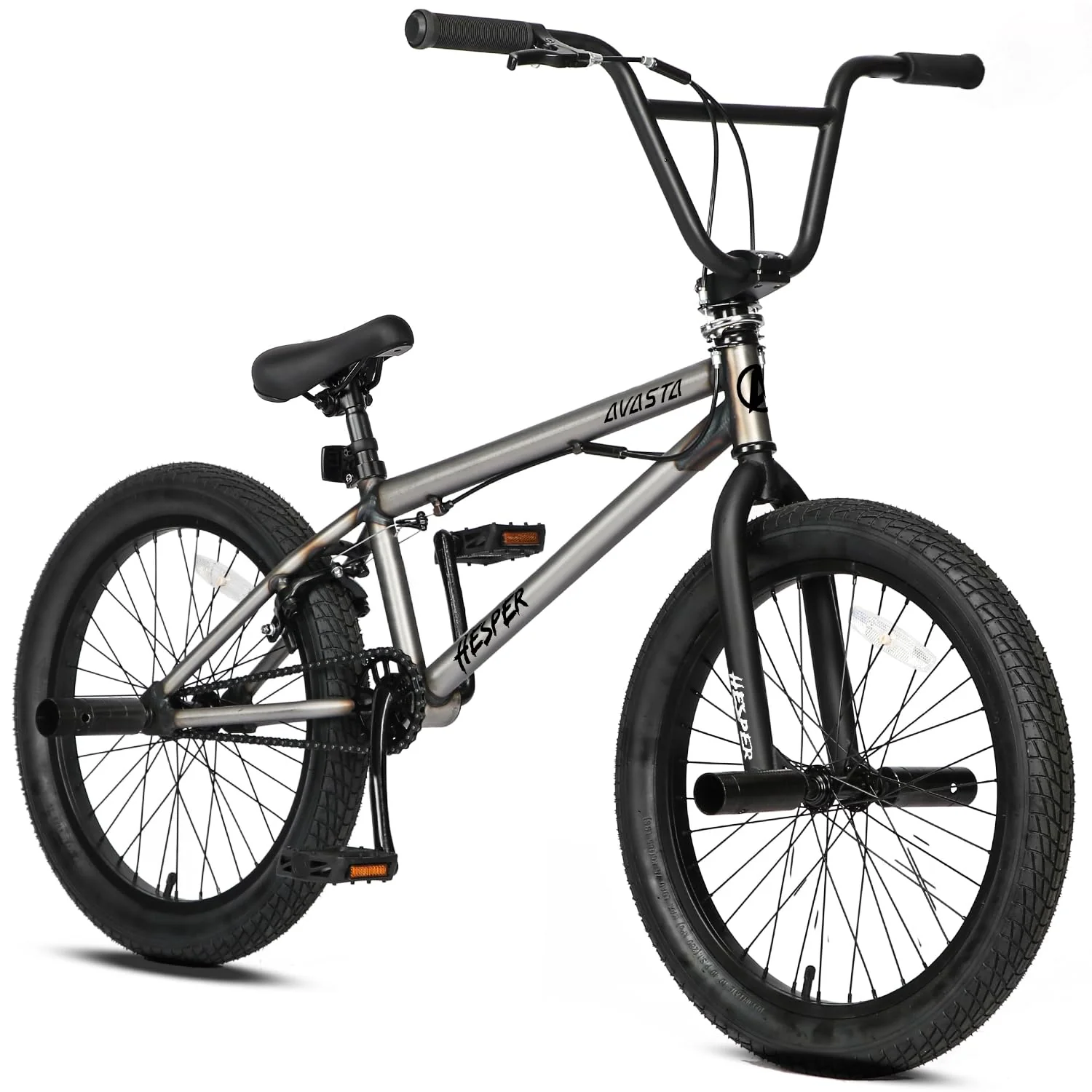 AVASTA Hesper 20 Zoll Kinderfahrrad Freestyle BMX mit 4 Pegs Fahrräder für 6-14 Jahre alte Jungen und Anfänger,Grau - Image 2