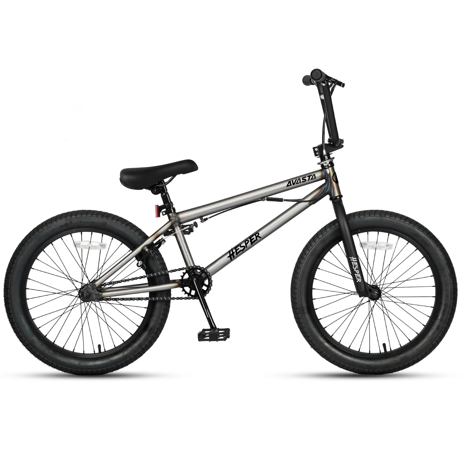 AVASTA Hesper 20 Zoll Kinderfahrrad Freestyle BMX mit 4 Pegs Fahrräder für 6-14 Jahre alte Jungen und Anfänger,Grau - Image 3