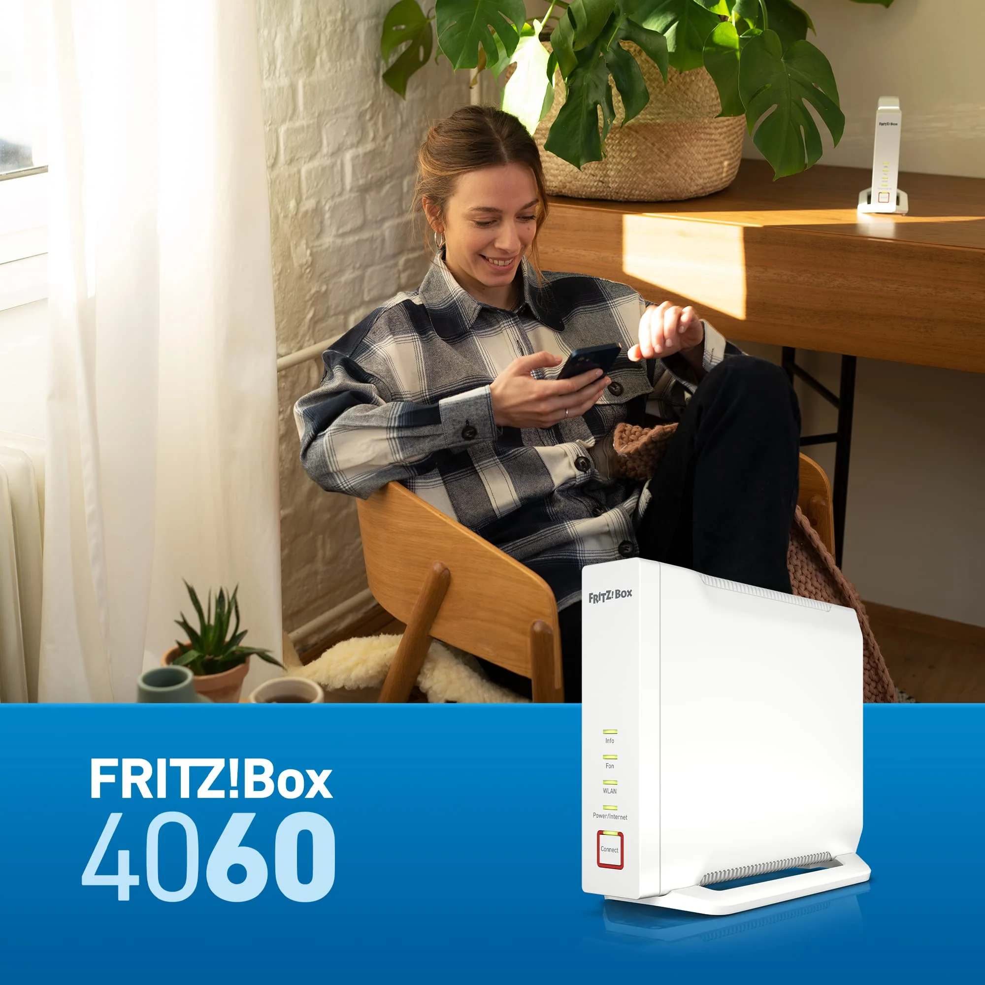 AVM FRITZ!Box 4060 (Wi-Fi 6 Mesh Router, bis zu 4.800 MBit/s (5 GHz) & 1.200 MBit/s (2,4 GHz), 3 x Gigabit-LAN, DECT-Basis, USB 3.0, deutschsprachige Version) - Image 3