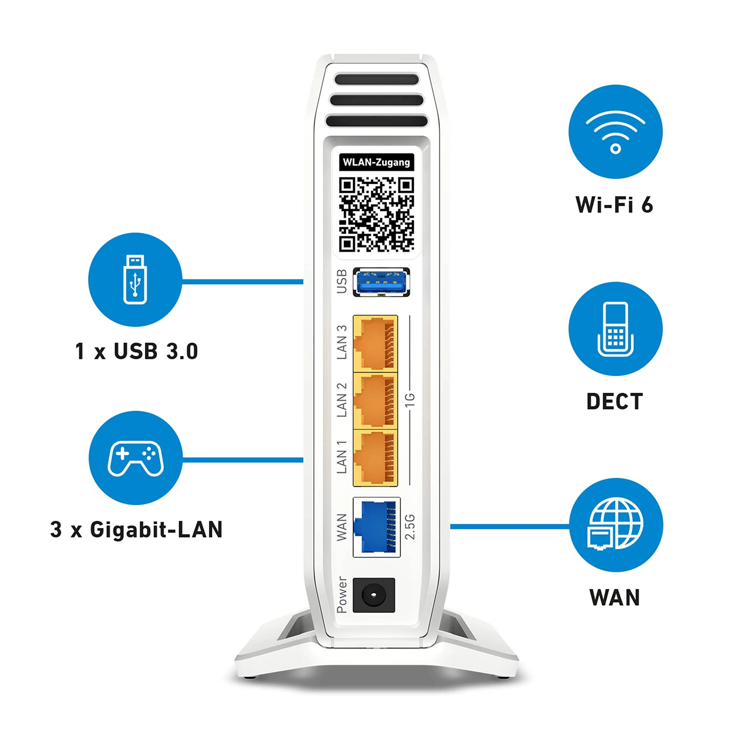 AVM FRITZ!Box 4060 (Wi-Fi 6 Mesh Router, bis zu 4.800 MBit/s (5 GHz) & 1.200 MBit/s (2,4 GHz), 3 x Gigabit-LAN, DECT-Basis, USB 3.0, deutschsprachige Version) - Image 4