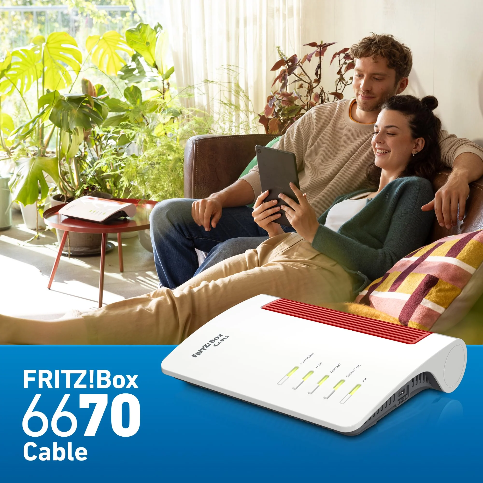AVM FRITZ!Box 6670 Cable | Router für einen Kabelanschluss (DOCSIS-3.1-Kabelmodem, 2x2 Wi-Fi 7 mit 2.880 MBit/s (5 GHz) und 688 MBit/s (2,4 GHz), Zigbee Integration 1 x 2,5 Gigabit-LAN-Port) - Image 2