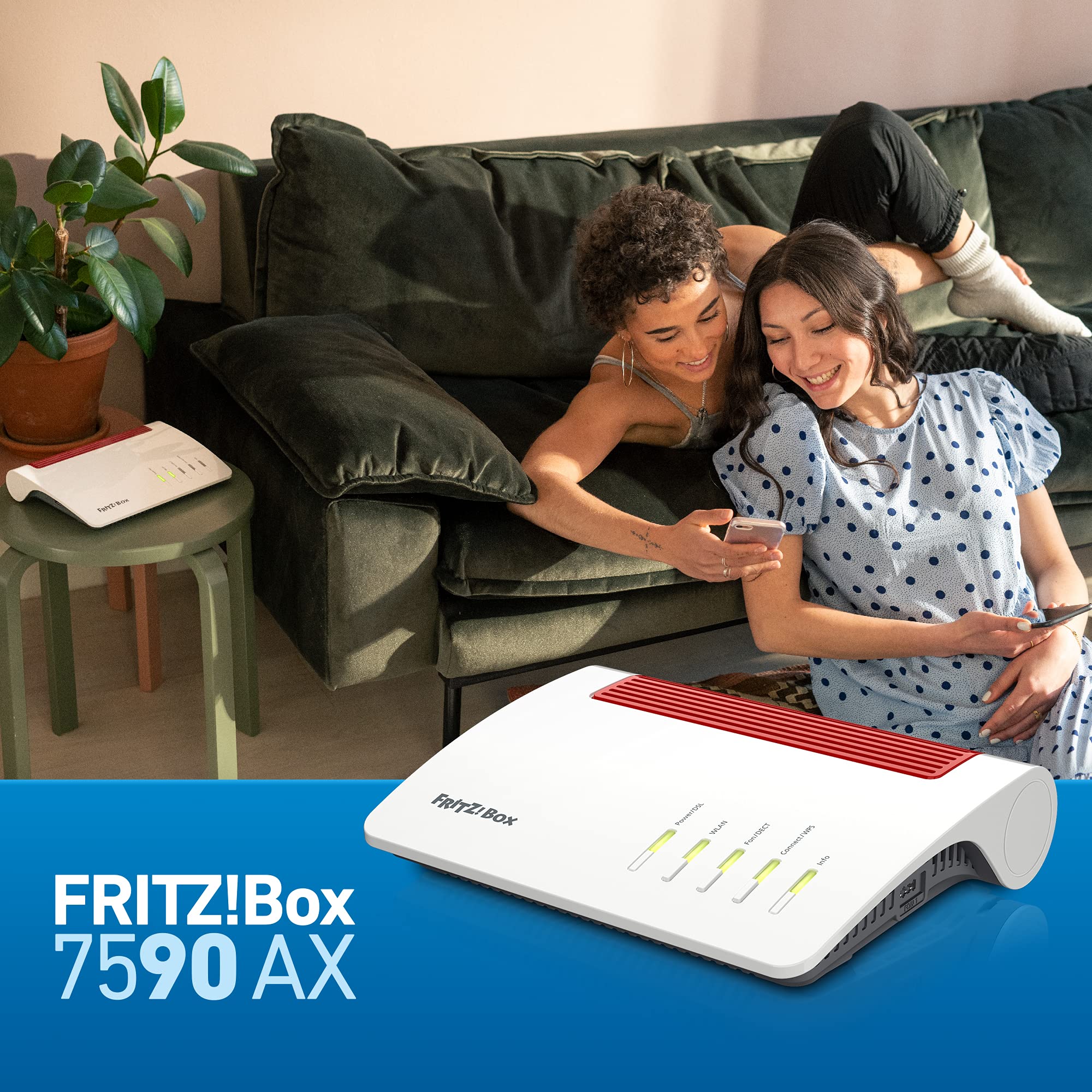 AVM FRITZ!Box 7590 AX Exclusive Edition (Wi-Fi 6 DSL-Router 2.400 MBit/s (5GHz) & 1.200 MBit/s (2,4 GHz), inklusive SanDisk USB-Stick, WLAN Mesh, DECT-Basis, deutschsprachige Version) - Image 5