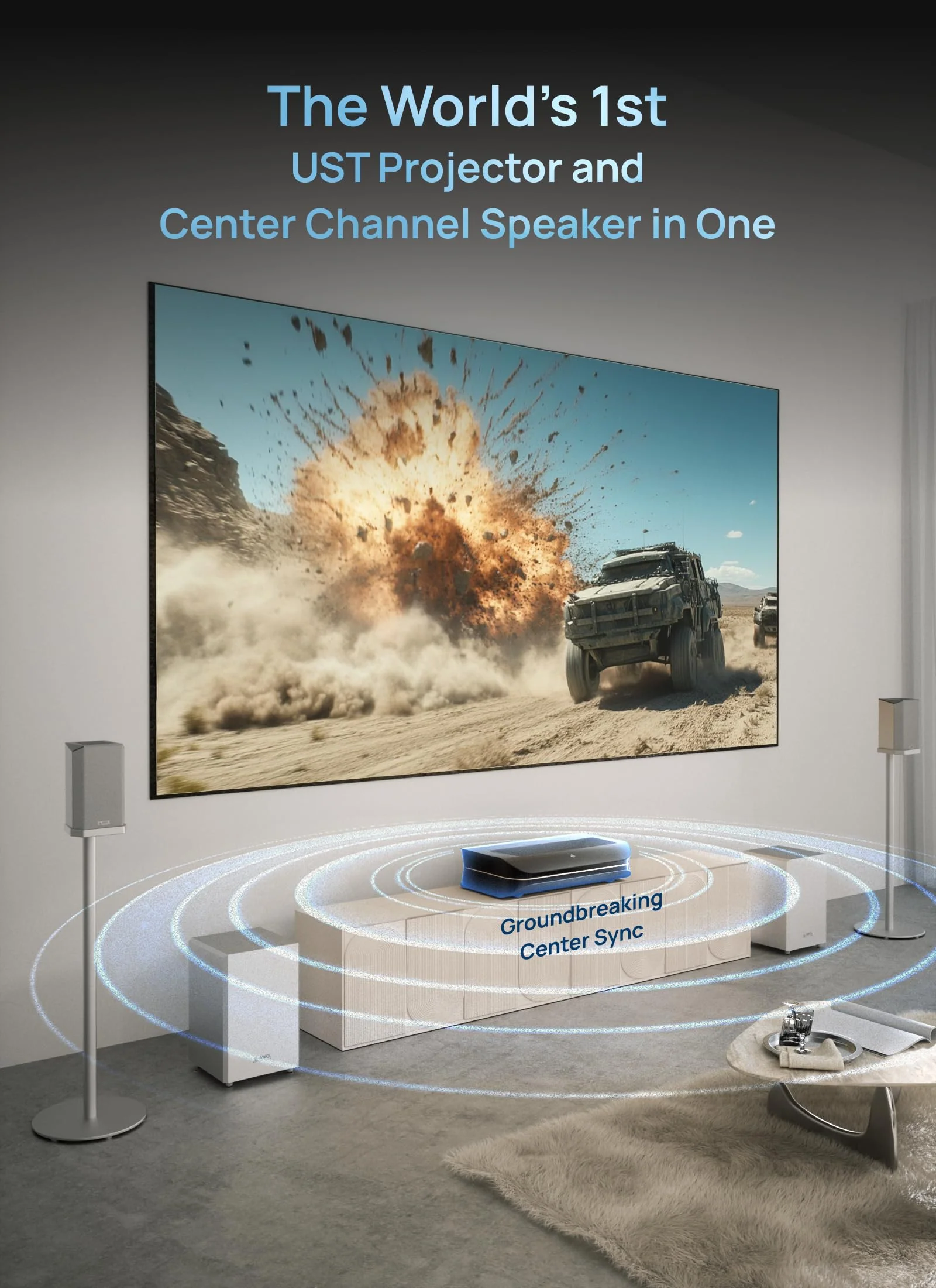 AWOL VISION ThunderBeat 4.2.2 All-Wireless Home Theater Sound System, Surround-Sound-System mit Dual-120W-Subwoofern und nach Oben gerichteten Lautsprechern, Dolby Atmos DTS Unterstützung - Image 8