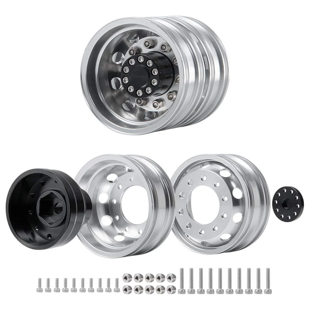 AXspeed 2 Stück Metall Rückseite Radnaben Felgen Schonen Felgen für 1/14 RC Tamiya Tractor Climbing Trailer - Image 2