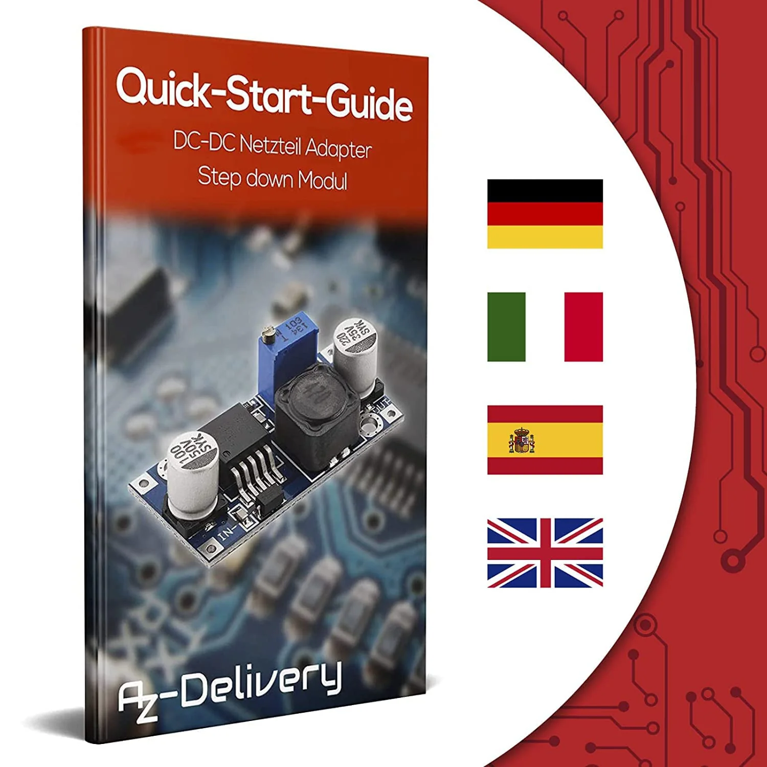 AZDelivery 5 x LM2596S DC-DC Netzteil Adapter Step down Modul kompatibel mit Arduino inklusive eBook! - Image 3