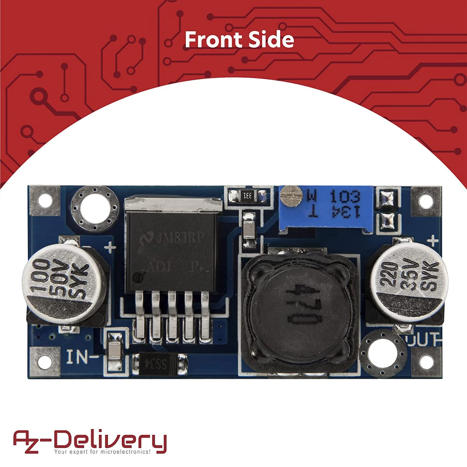 AZDelivery 5 x LM2596S DC-DC Netzteil Adapter Step down Modul kompatibel mit Arduino inklusive eBook! - Image 5