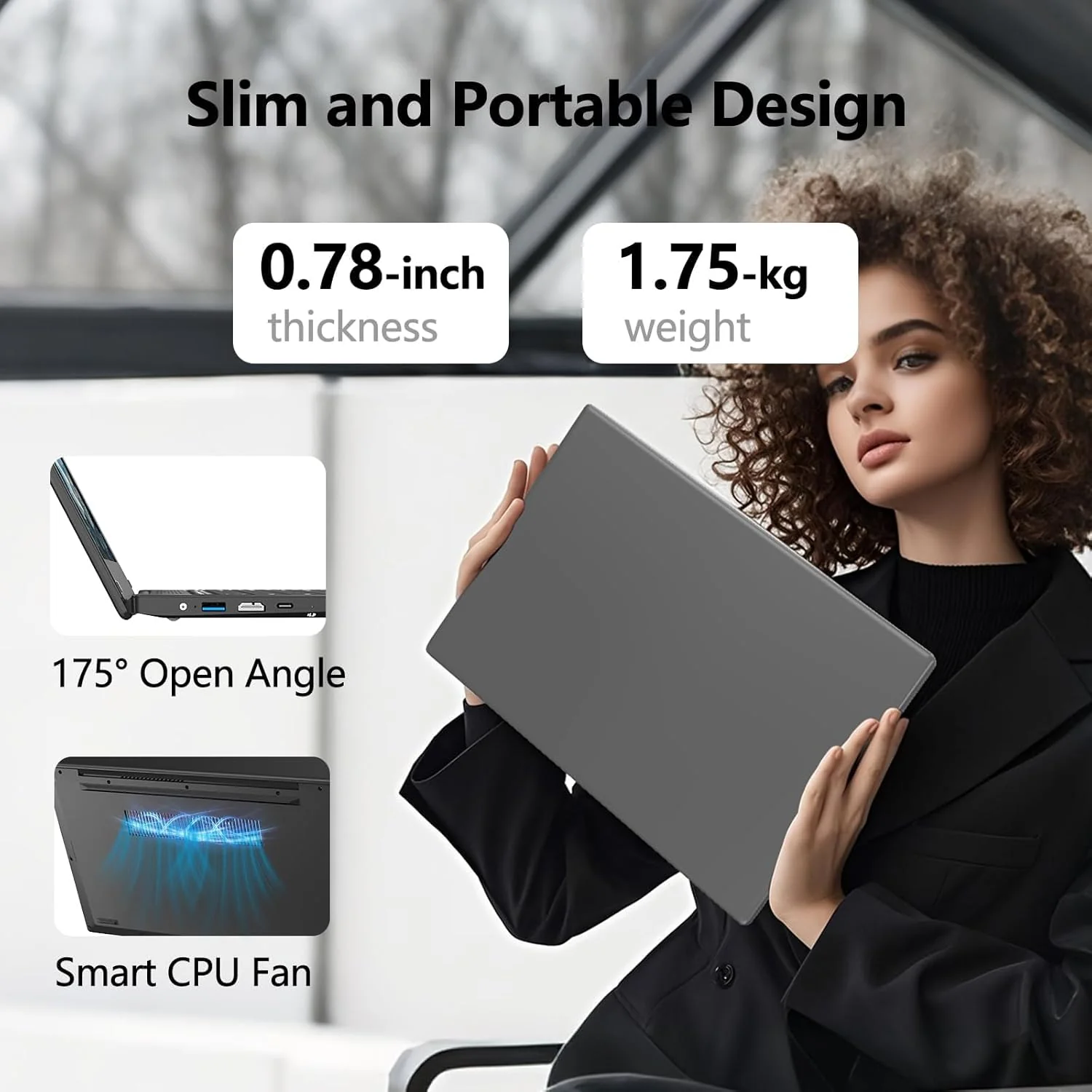 Azeyou Laptop mit 15,6'' FHD, Ryzen 3 3200U Prozessor Notebook, 16 GB RAM, 512 GB SSD, Radeon Vega 3 Processor Graphics, USB & Type- C, 5G WiFi, OS 11 Pro Tragbarer Laptop - Image 2