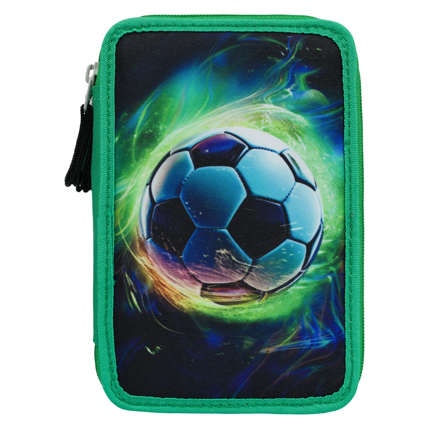 Baagl 3 Fach Federmäppchen für Jungen Mädchen, Schulmäppchen für Schreibwaren, Schulsachen Federtasche, Jungen Federmappe, Mäppchen für Schule (Fußball Ball) - Image 7
