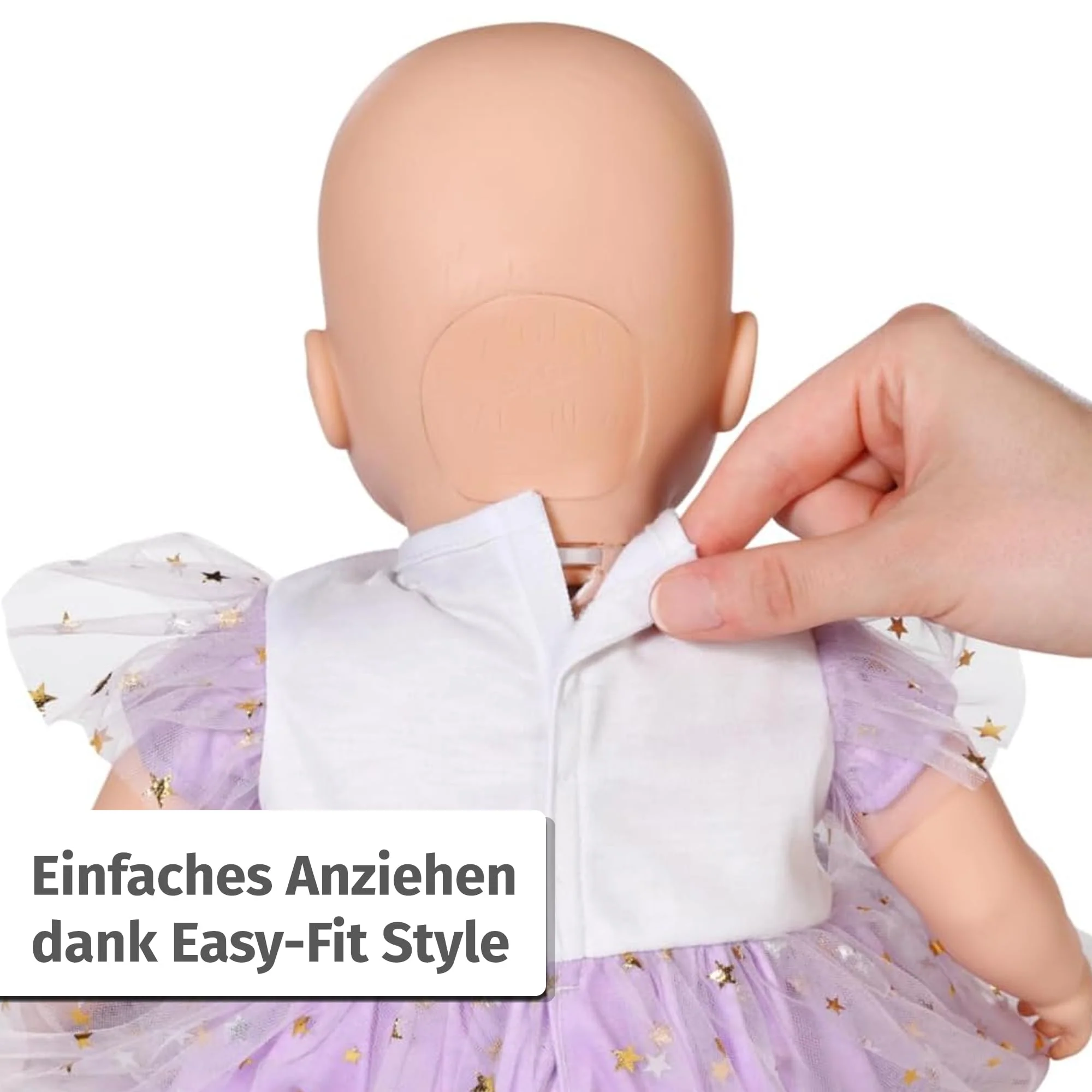 Baby Annabell Kleid Tutu lila 43cm, Puppenkleid mit Tüll und Sternen für 43 cm Puppen, 710296 Zapf Creation - Image 4