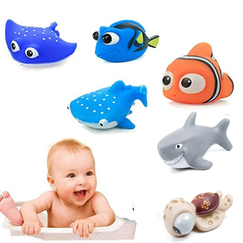 Baby Badespielzeug, Finden Dory Nemo Spritzen Spielzeug Bath Squirters Badespielzeug für Baby- und Kleinkindspielzeug Duschen und Schwimmen (6 Stück) - Image 5