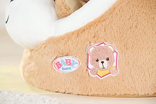 BABY born Bärenhöhle, Kuschelhöhle für Teddybären aus weichem Plüsch in Teddyform mit Ohren, 836927 Zapf Creation, Beige - Image 7