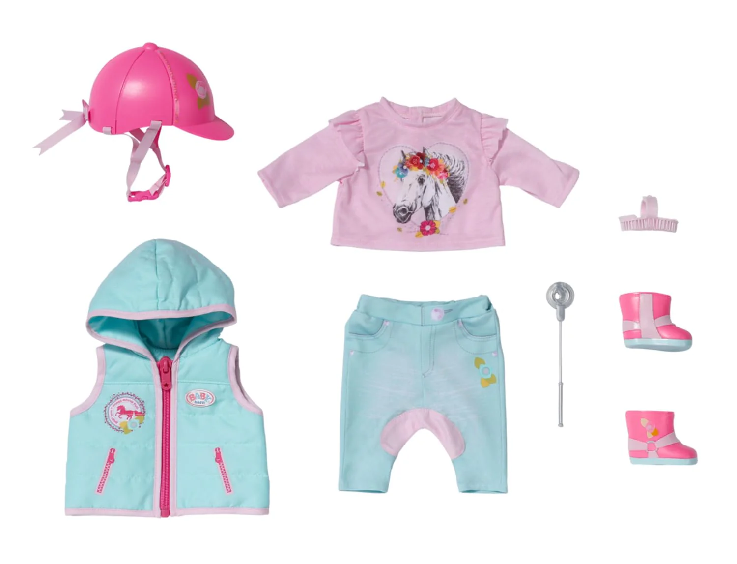 BABY born Deluxe Reiter-Outfit mit Hose, Stiefeln und Helm für 43 cm Puppen, 831175 Zapf Creation - Image 12