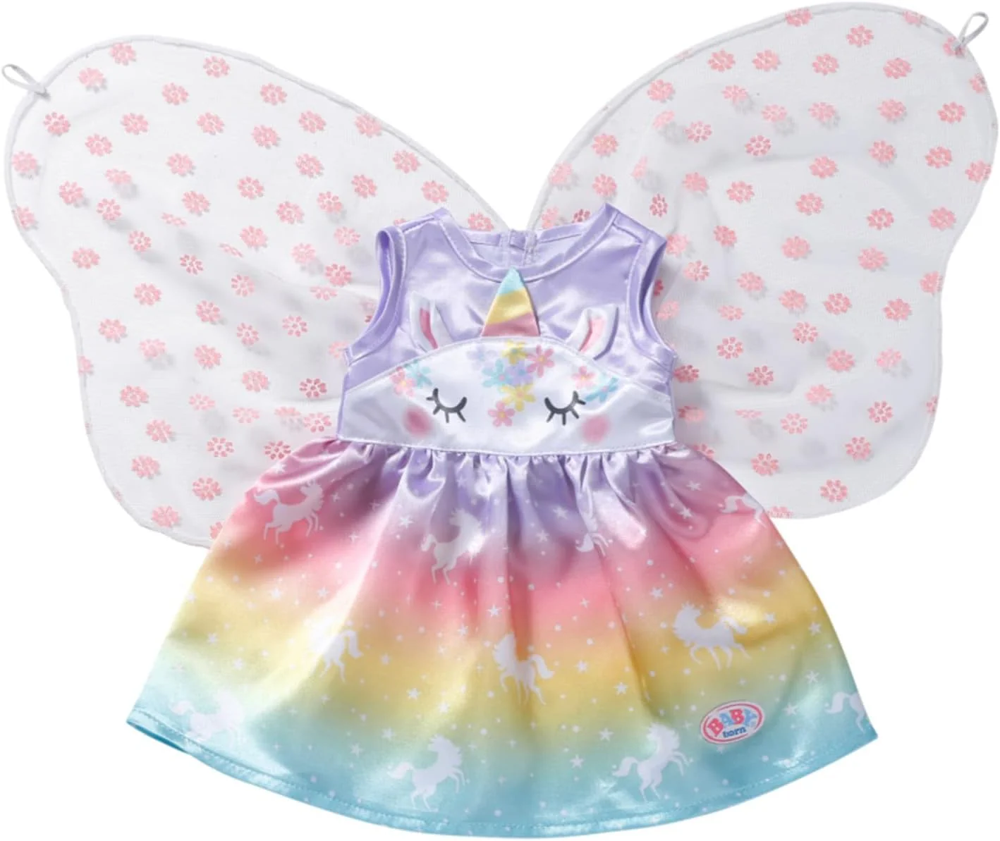 BABY born Einhorn Feen Outfit, buntes Puppenkostüm mit Flügeln und Einhorn-Motiv für 43 cm Puppen, 829301 Zapf Creation - Image 7