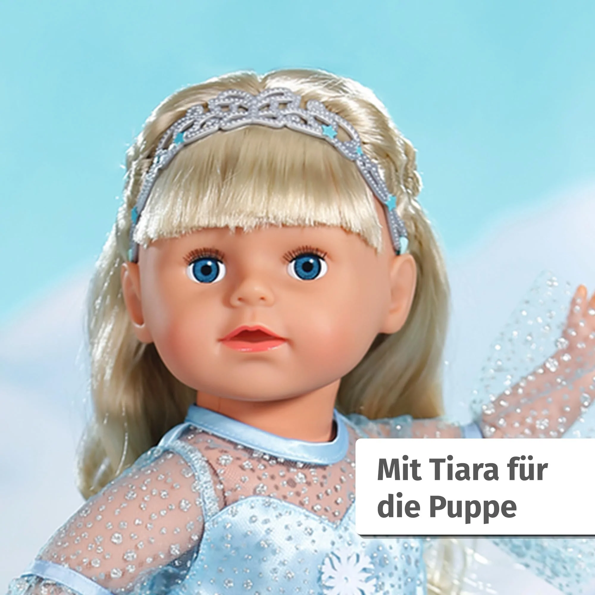 BABY born Eisprinzessin 43cm, Eisprinzessinen-Kleid mit Schlittschuhen und Tiara für 43 cm Puppen, 836095 Zapf Creation - Image 5