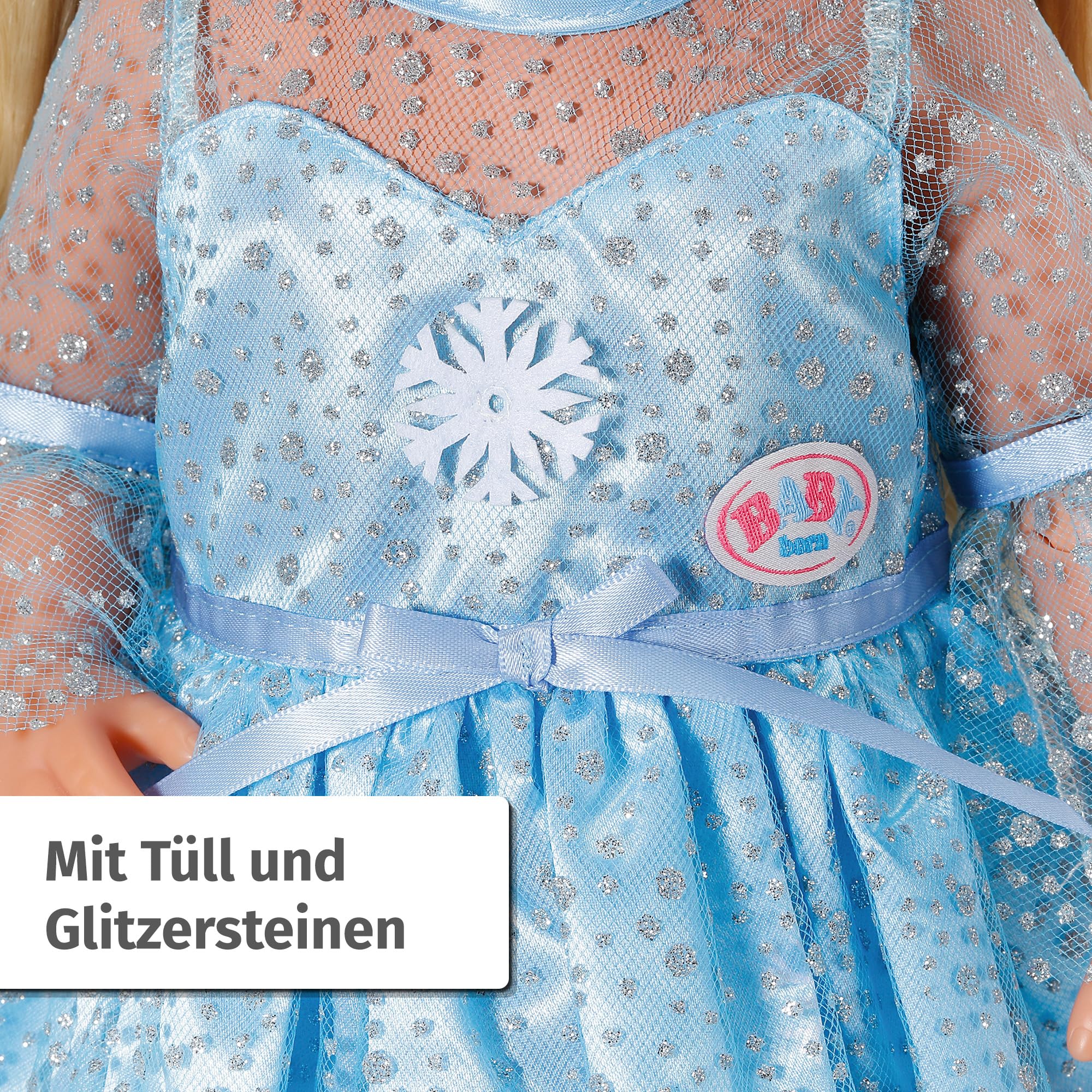 BABY born Eisprinzessin 43cm, Eisprinzessinen-Kleid mit Schlittschuhen und Tiara für 43 cm Puppen, 836095 Zapf Creation - Image 6