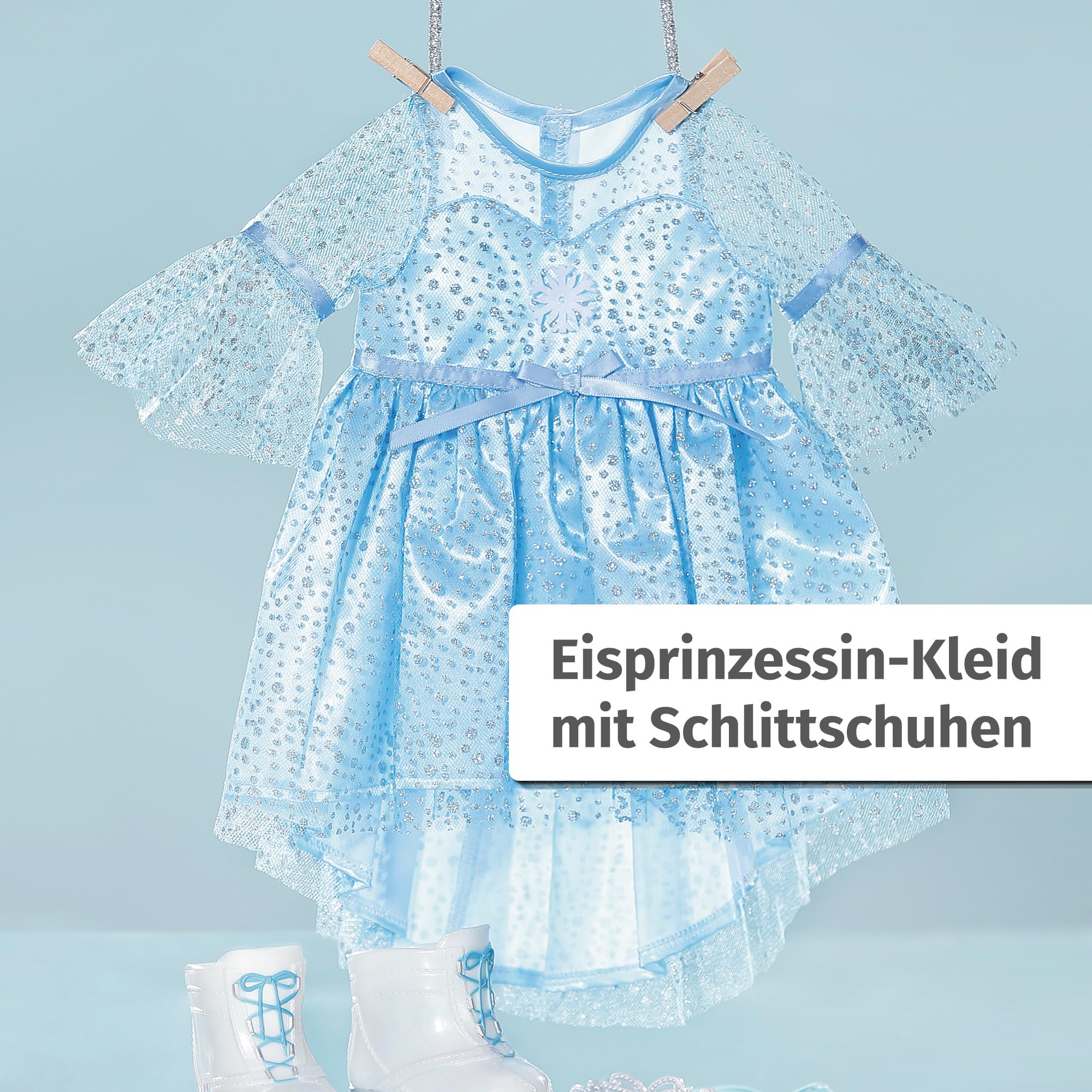BABY born Eisprinzessin 43cm, Eisprinzessinen-Kleid mit Schlittschuhen und Tiara für 43 cm Puppen, 836095 Zapf Creation - Image 7