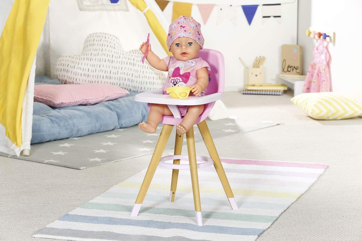 BABY born Hochstuhl - Puppenstuhl in moderner Holzoptik - Hochwertiges Puppen Zubehör - Geeignet für Kinder ab 3 Jahren - Image 5
