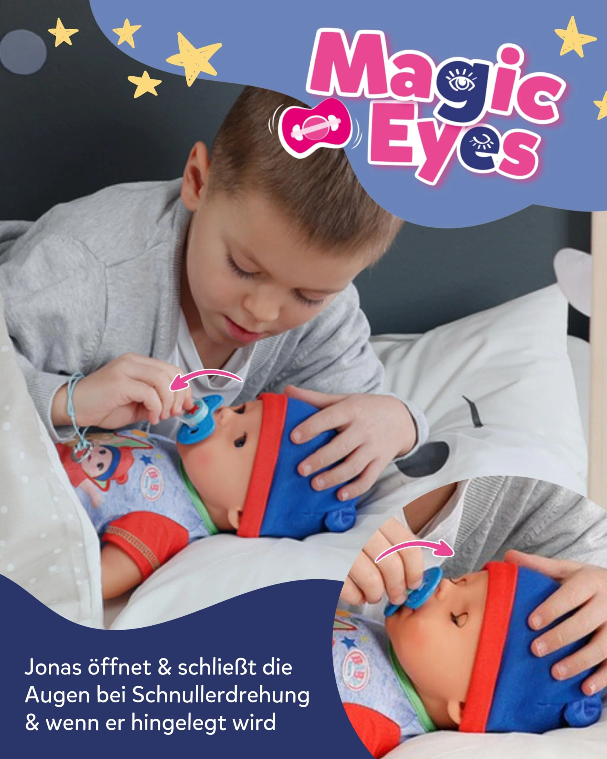BABY born Jonas - 43 cm große Babypuppe - 10 Funktionen inkl. Accessoires & Strampler - Funktioniert komplett ohne Batterien - Geeignet für Kinder ab 3 Jahren - Image 8
