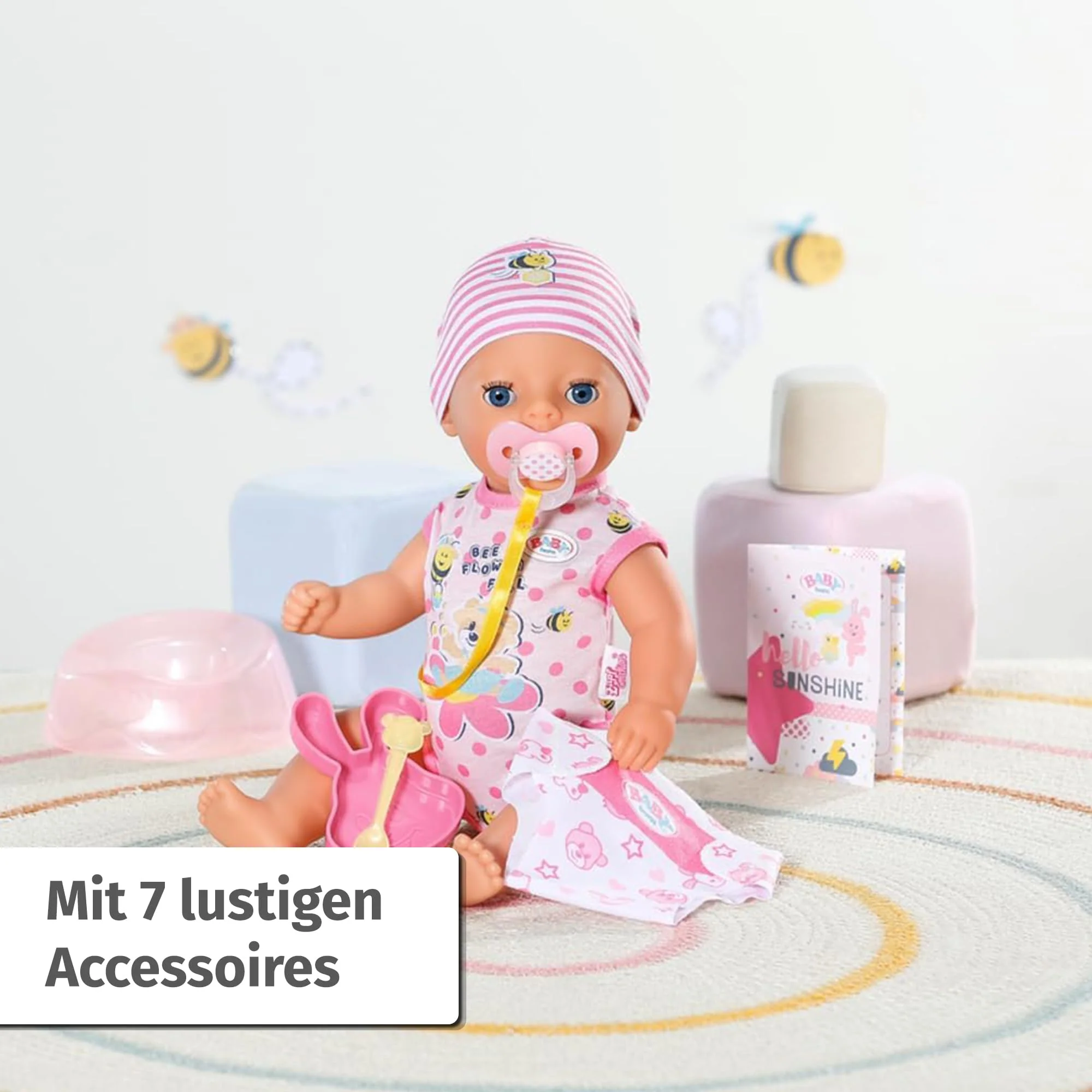 BABY born Lena (Little Baby Girl) - 36 cm große Babypuppe - 7 Funktionen inkl. Accessoires & Strampler - Funktioniert komplett ohne Batterien - Geeignet für Kleinkinder ab 1 Jahr - Image 10