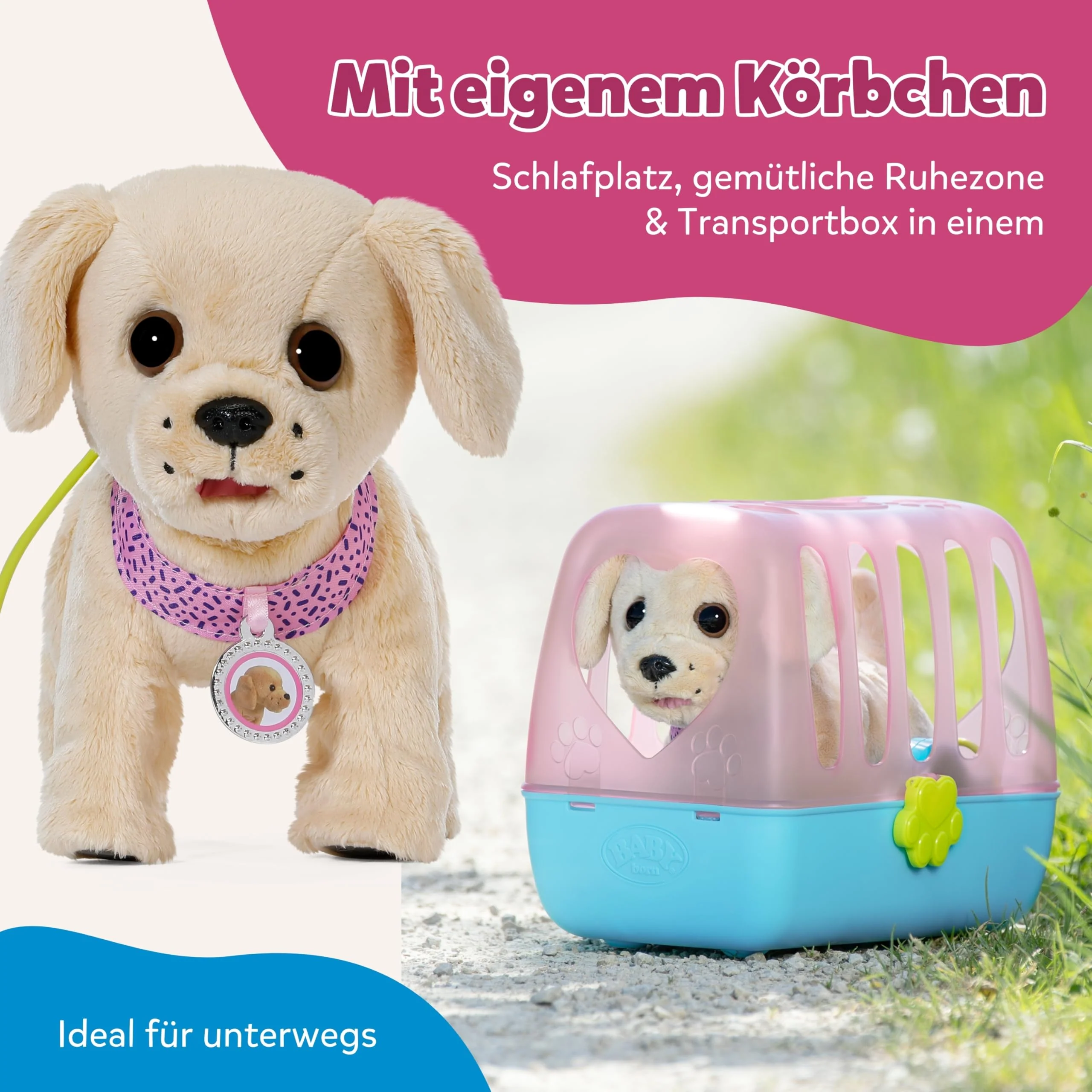 BABY born Mein Hund Lucky mit 5 verschiedenen Funktionen, für Kinder ab 3 Jahren, funktioniert mit Batterien, 835869 Zapf Creation, Rosa - Image 6