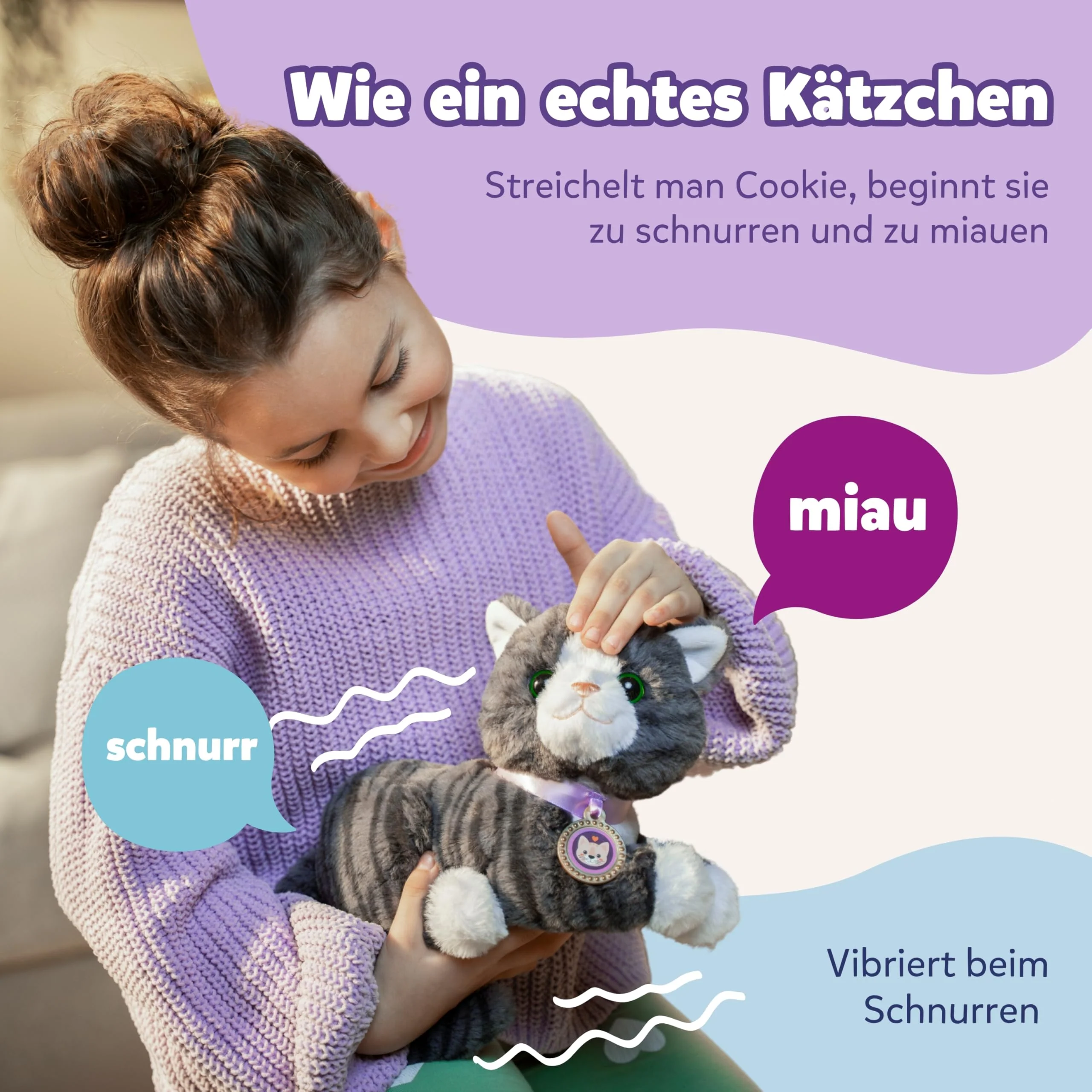 BABY born Meine Katze Cookie - Kuscheltier mit Sound & Vibration - Inkl. Katzenkörbchen - Funktioniert mit Batterien - Geeignet für Kinder ab 3 Jahren - Image 7