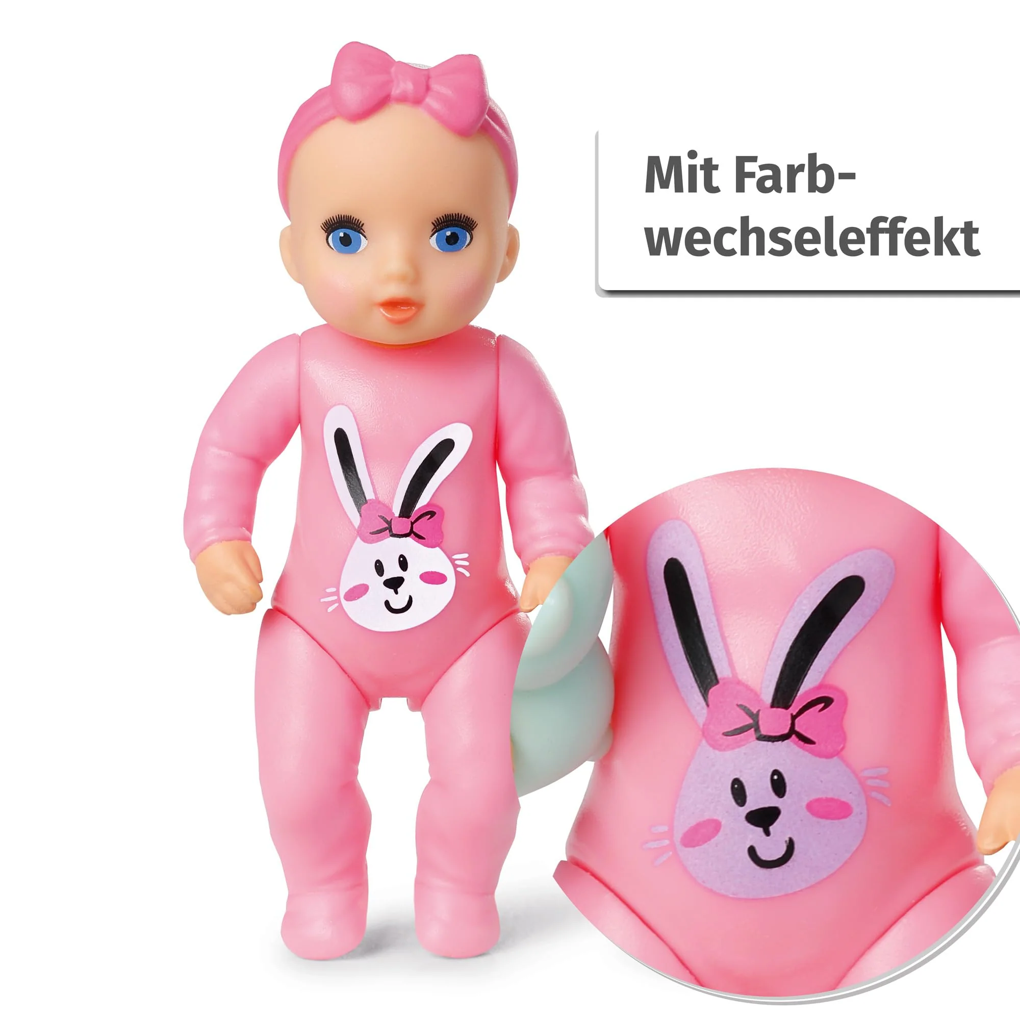 BABY born Minis Doppelpack mit Minis-Puppen Alex und Anna mit Farbwechseleffekt, Stickerbogen und Accessoires, 906033 Zapf Creation, Rose - Image 6