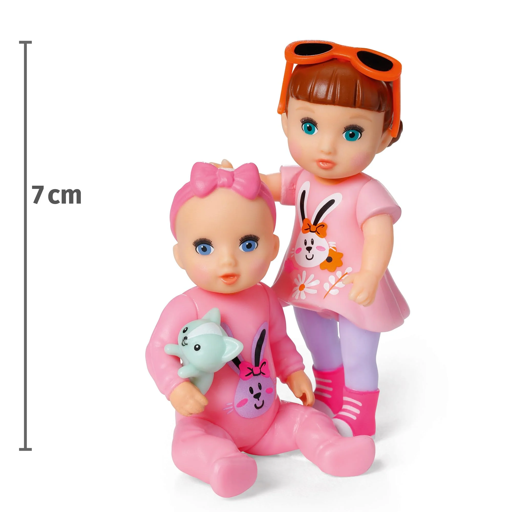 BABY born Minis Doppelpack mit Minis-Puppen Alex und Anna mit Farbwechseleffekt, Stickerbogen und Accessoires, 906033 Zapf Creation, Rose - Image 8