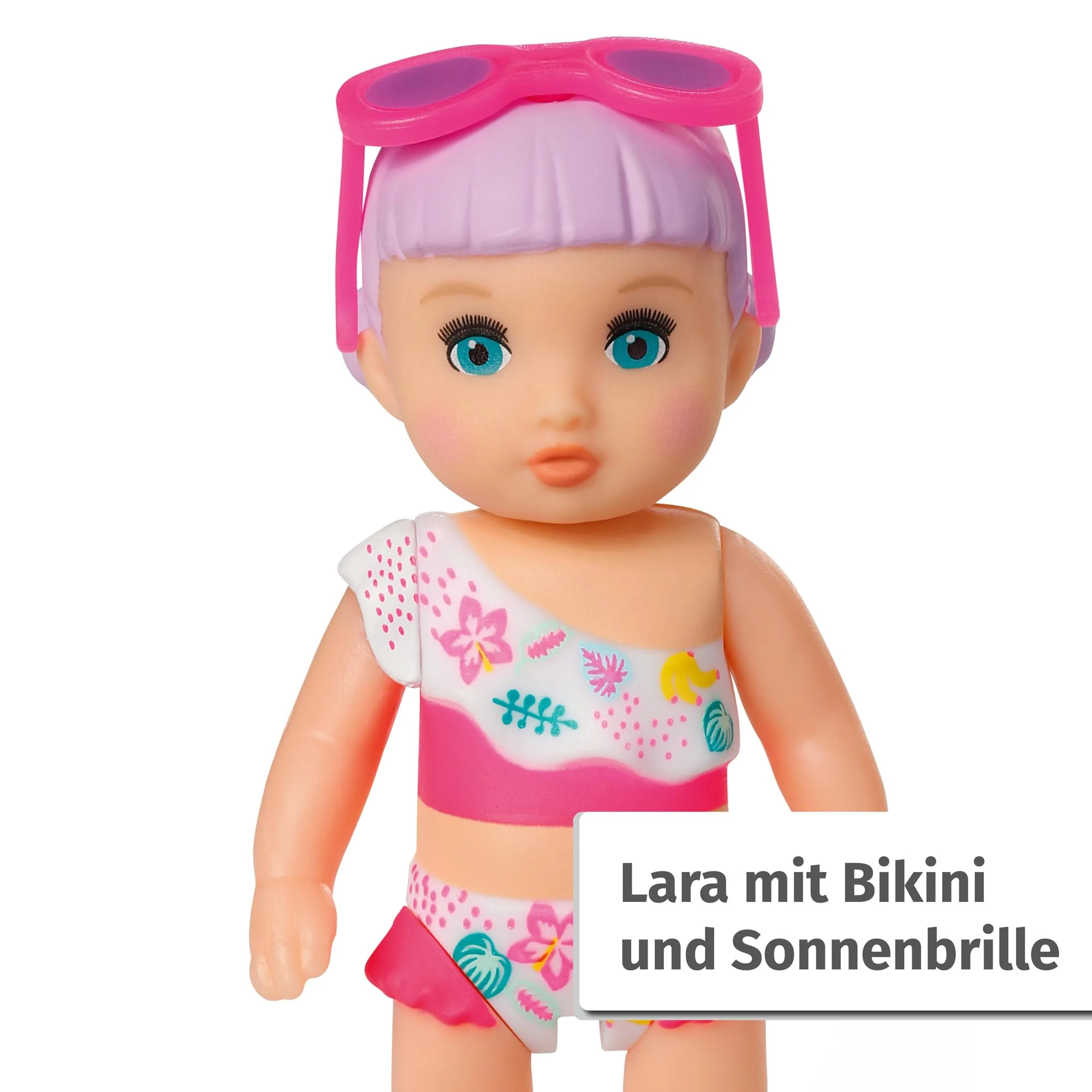 BABY born Minis Sonnenstuhl-Spielset mit Minis-Puppe Lara und Liegestuhl, 701911 Zapf Creation, Bright And Vibrant Colors (Tropical Print) - Image 5