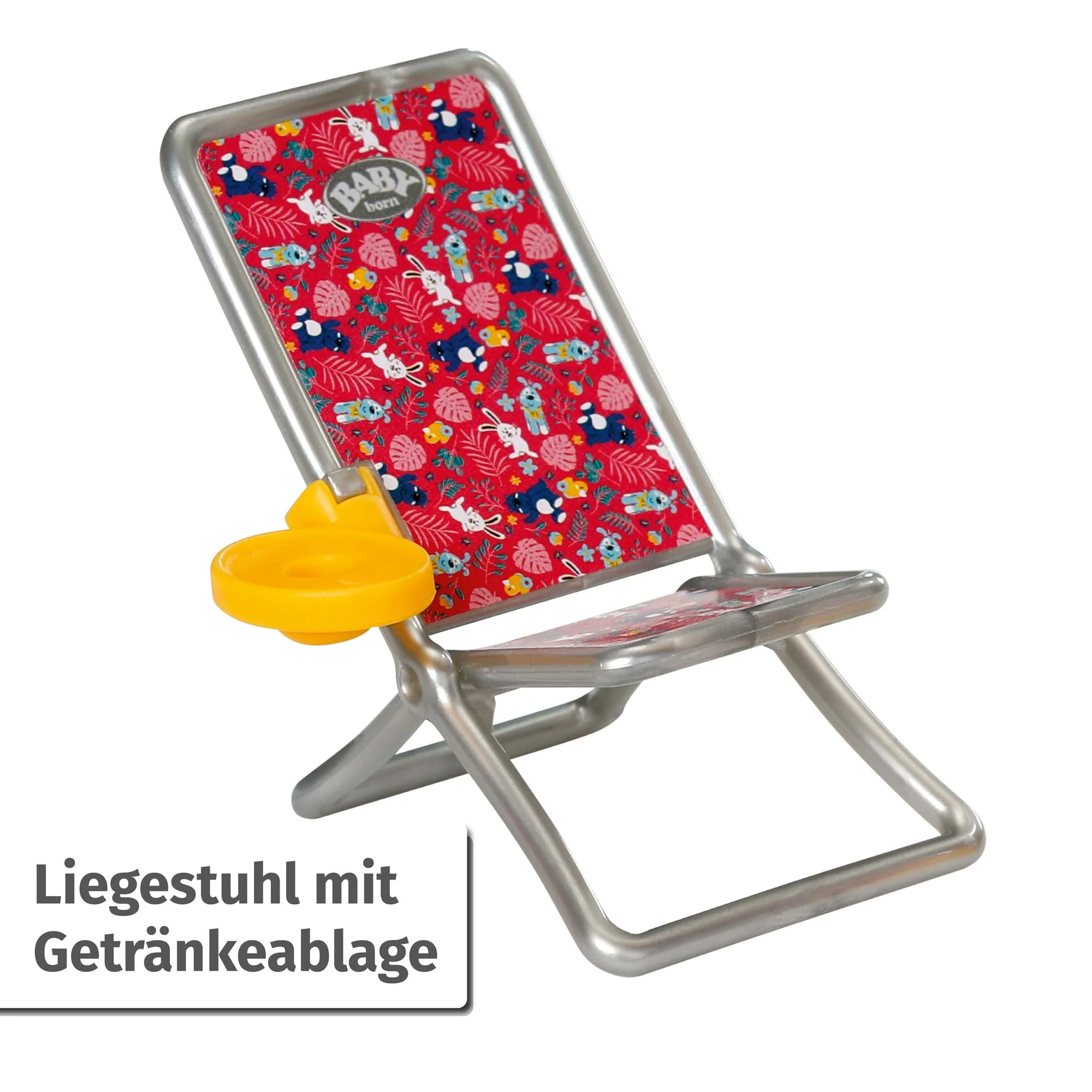 BABY born Minis Sonnenstuhl-Spielset mit Minis-Puppe Lara und Liegestuhl, 701911 Zapf Creation, Bright And Vibrant Colors (Tropical Print) - Image 6
