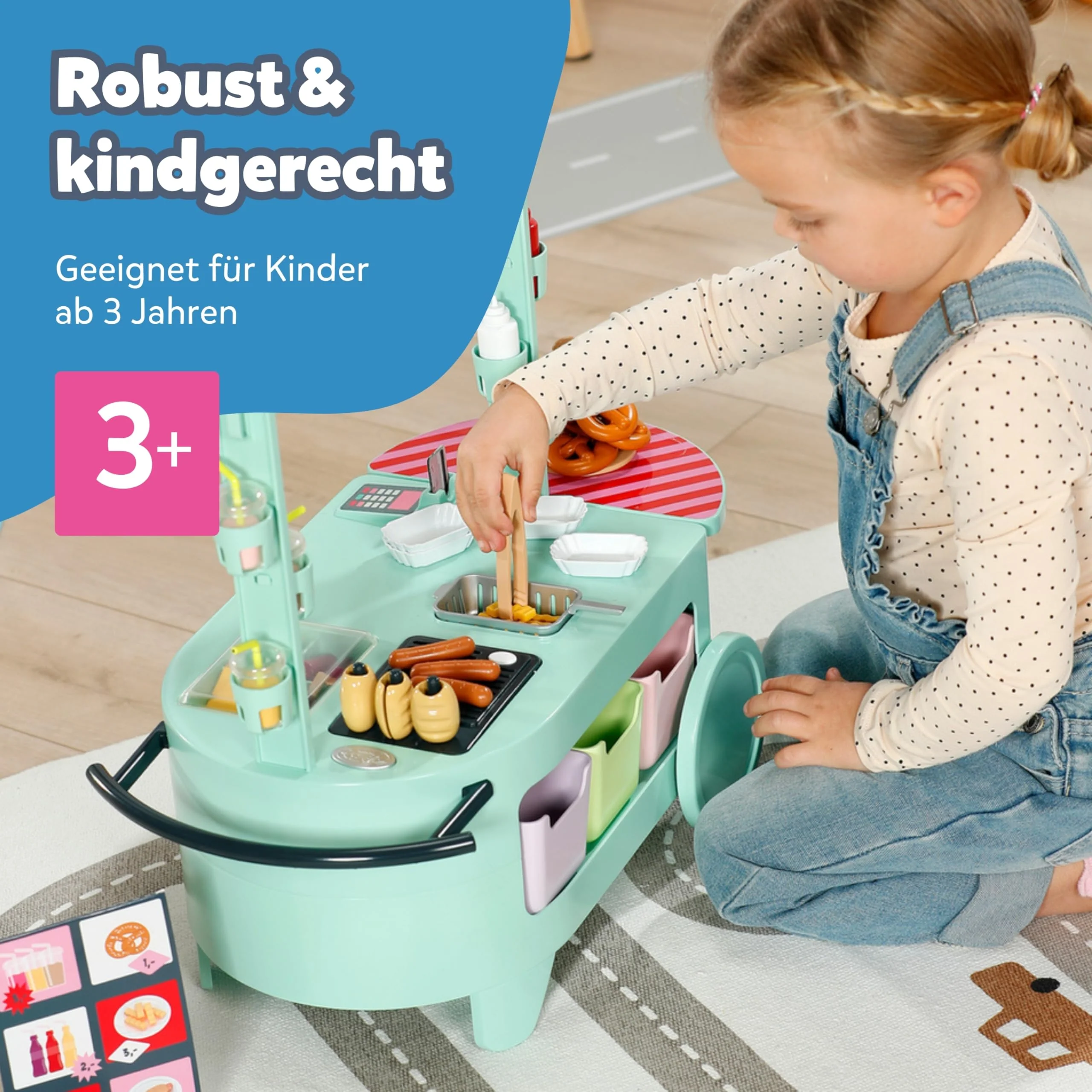 BABY born Snack Shop - Essensstand für Puppen mit Soundeffekten - 25 verschiedene Fastfood-Snacks - Hochwertiges Puppenzubehör- Geeignet für Kinder ab 3 Jahren - Image 5