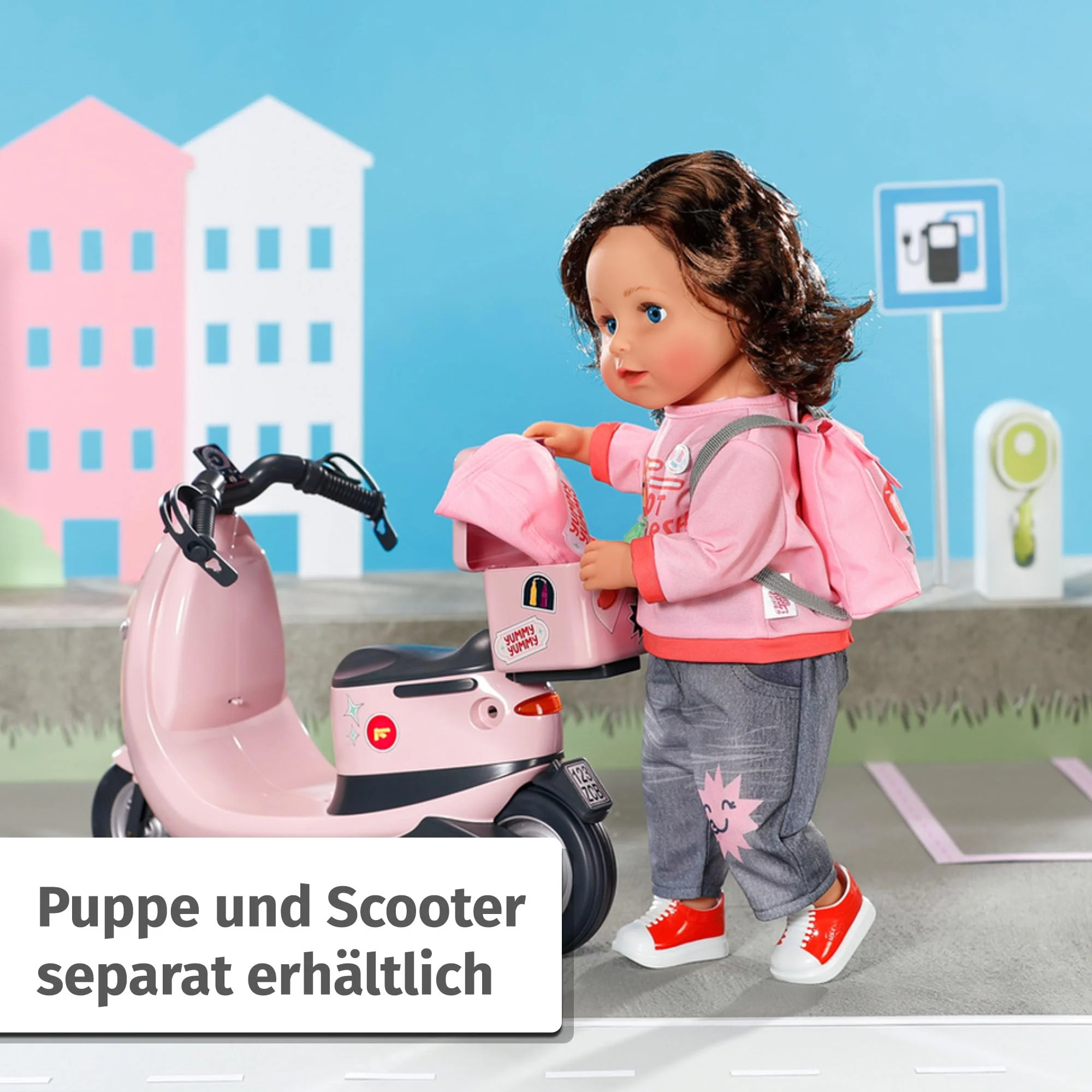 BABY born Snack Shop Outfit 43cm, Outfit mit Cap, Schuhen und Rucksack für 43cm Puppen, 835944 Zapf Creation - Image 2