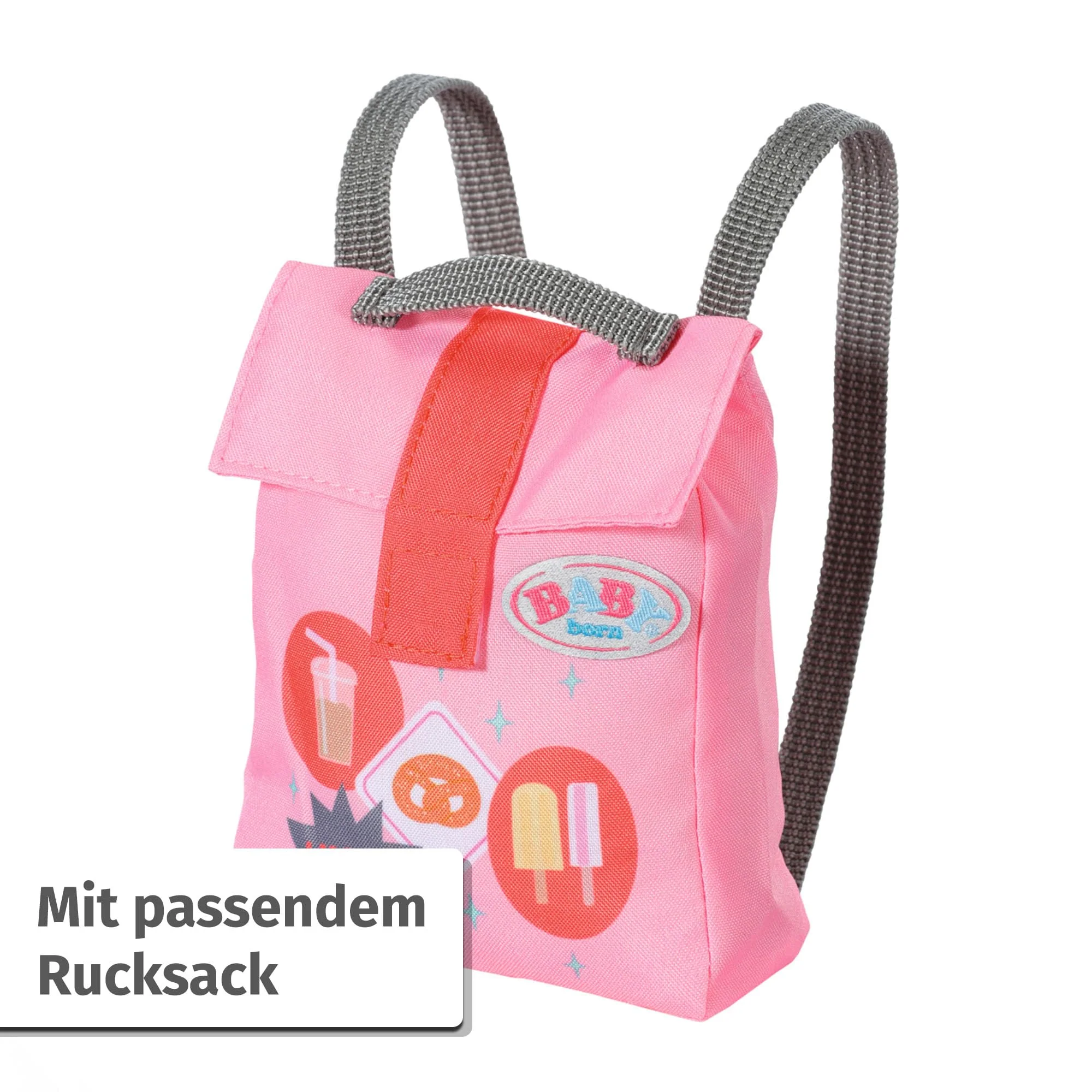 BABY born Snack Shop Outfit 43cm, Outfit mit Cap, Schuhen und Rucksack für 43cm Puppen, 835944 Zapf Creation - Image 5