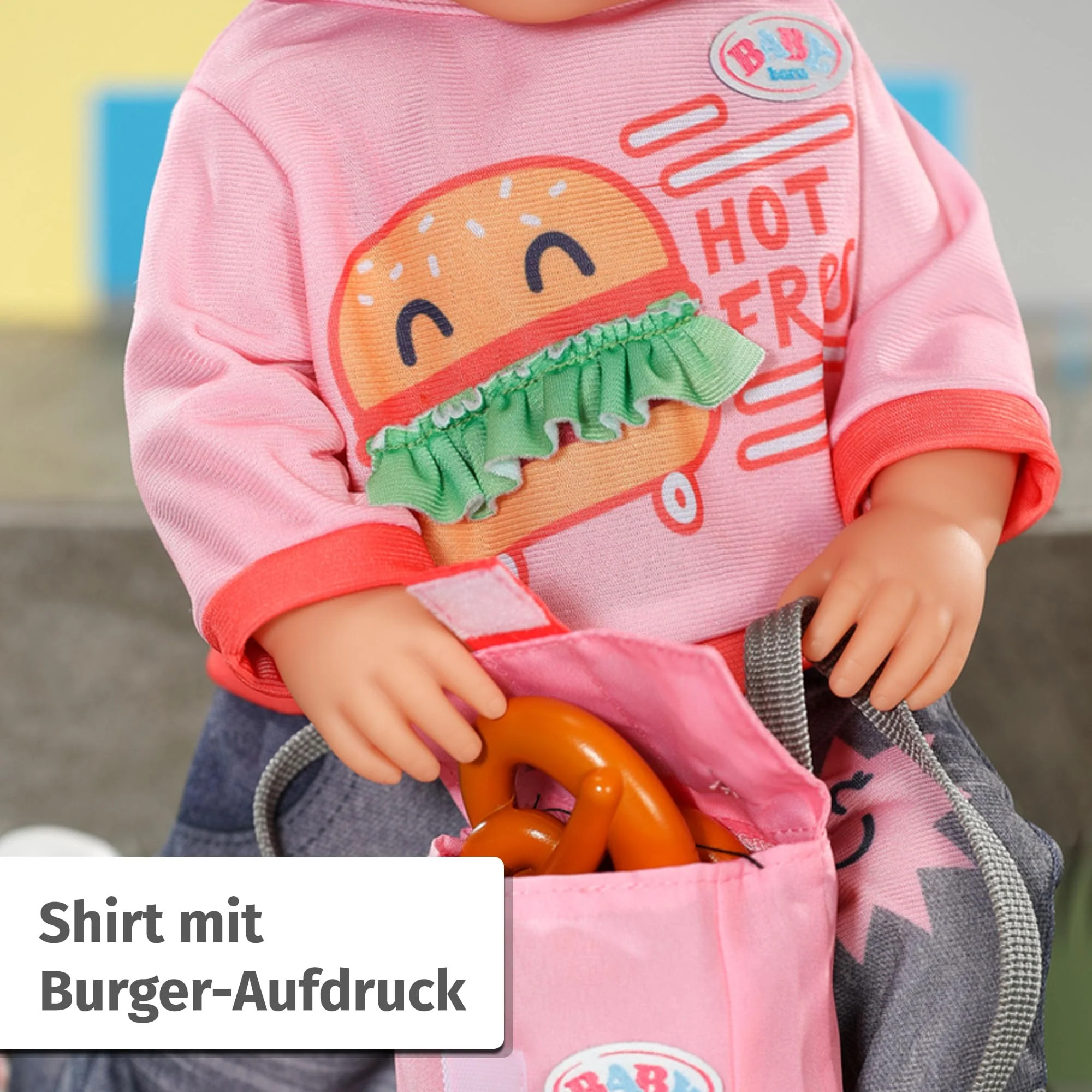 BABY born Snack Shop Outfit 43cm, Outfit mit Cap, Schuhen und Rucksack für 43cm Puppen, 835944 Zapf Creation - Image 7
